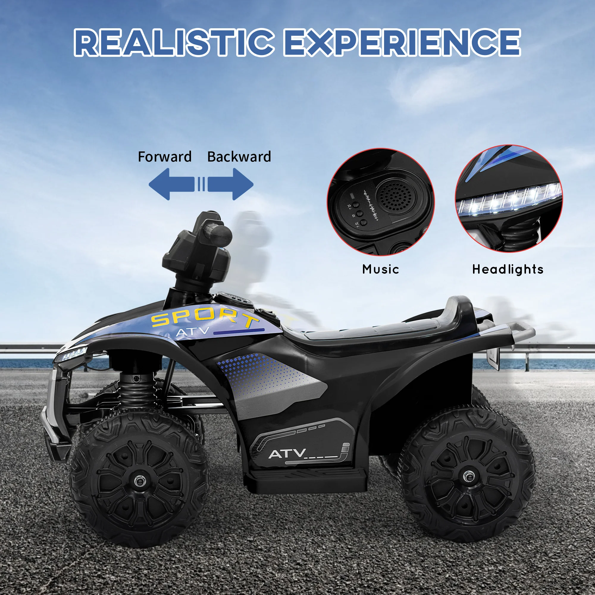 Kids 6V Ride-On ATV Quad with Rechargeable Battery Toy - Image 29