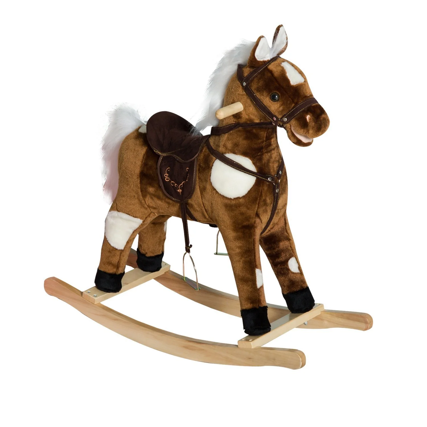Deluxe Metal Kids Ride-On Rocking Horse Chair with Nursery Rhyme Music Toy - Image 10