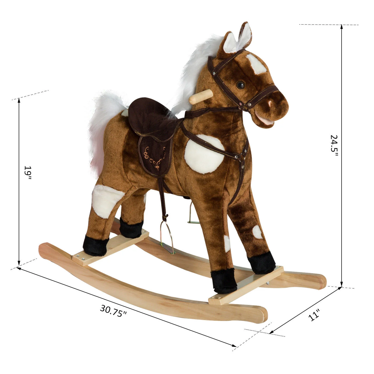 Deluxe Metal Kids Ride-On Rocking Horse Chair with Nursery Rhyme Music Toy - Image 7