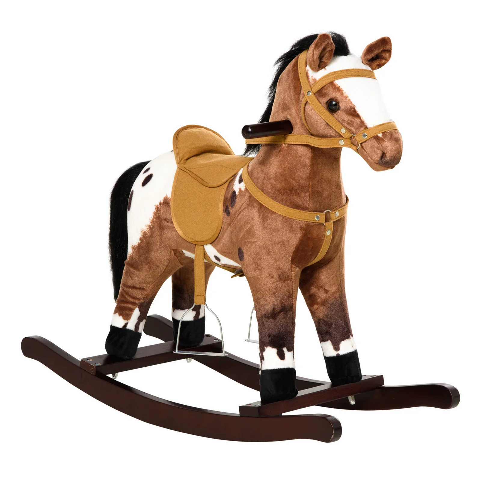 Deluxe Metal Kids Ride-On Rocking Horse Chair with Realistic Sounds Toy - Image 12