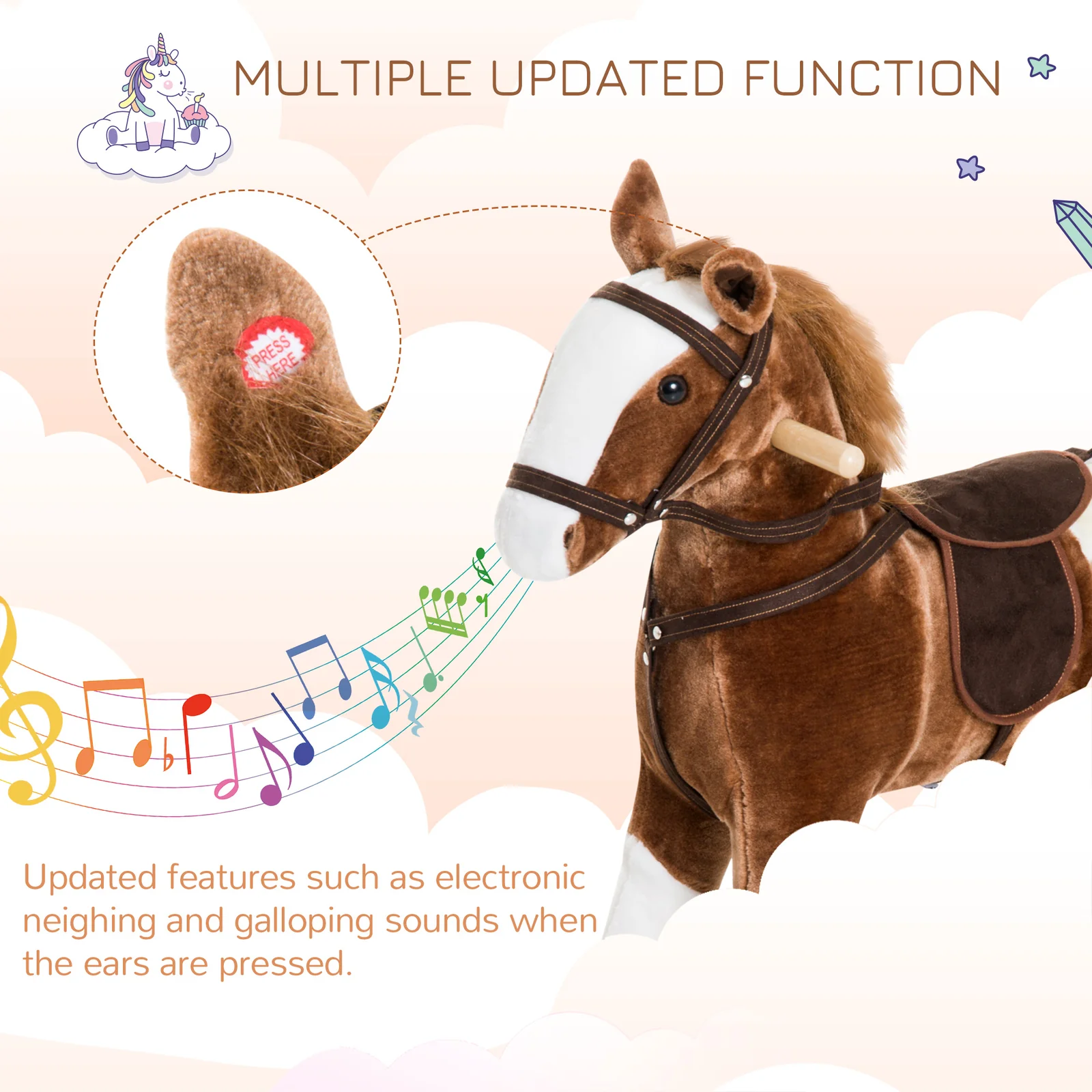 Deluxe Kids Rocking Pony Ride-On Toy for Toddlers Girls - Image 9