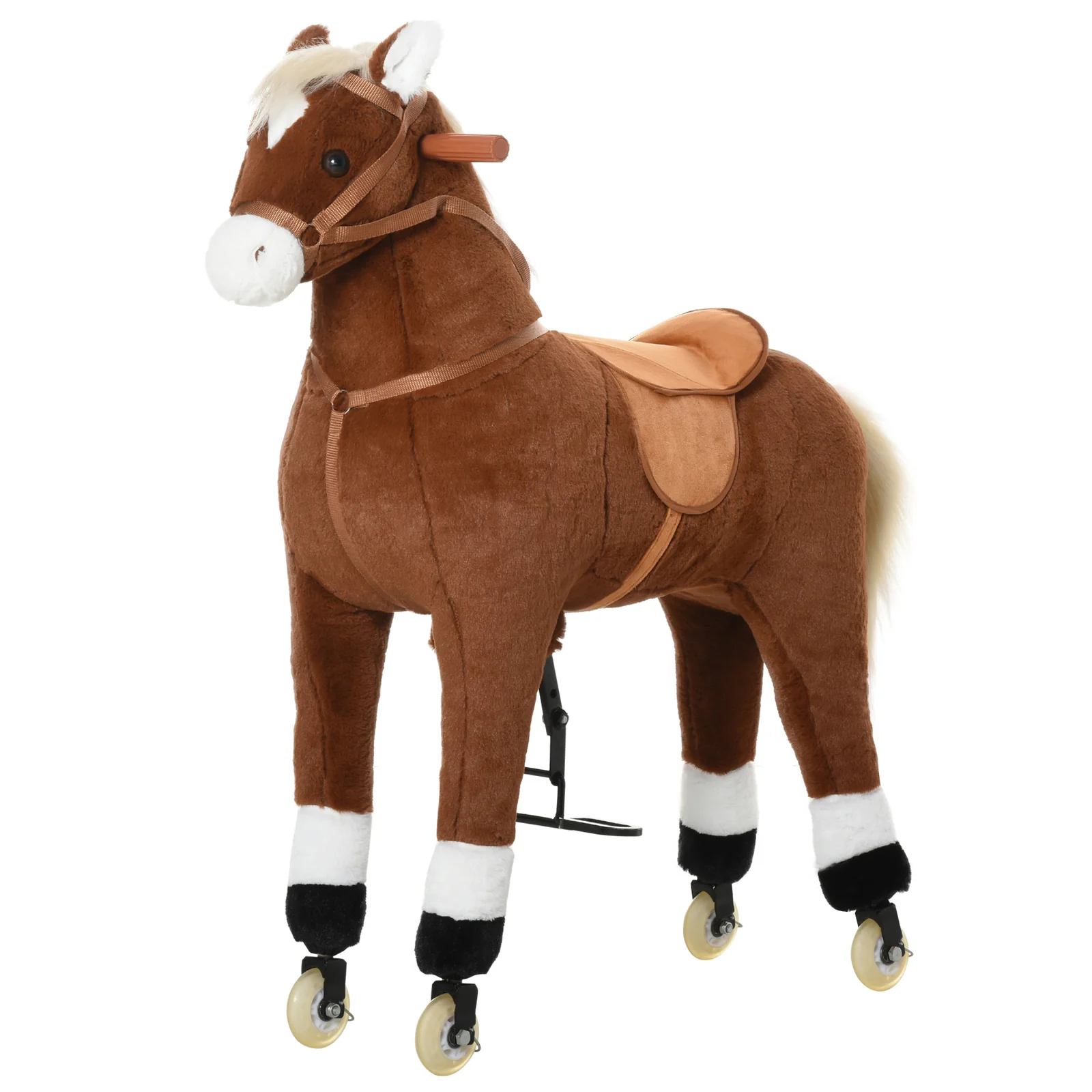 Kids Ride-On Walking Horse with Easy Rolling Wheels and Soft Huggable Body - Image 11