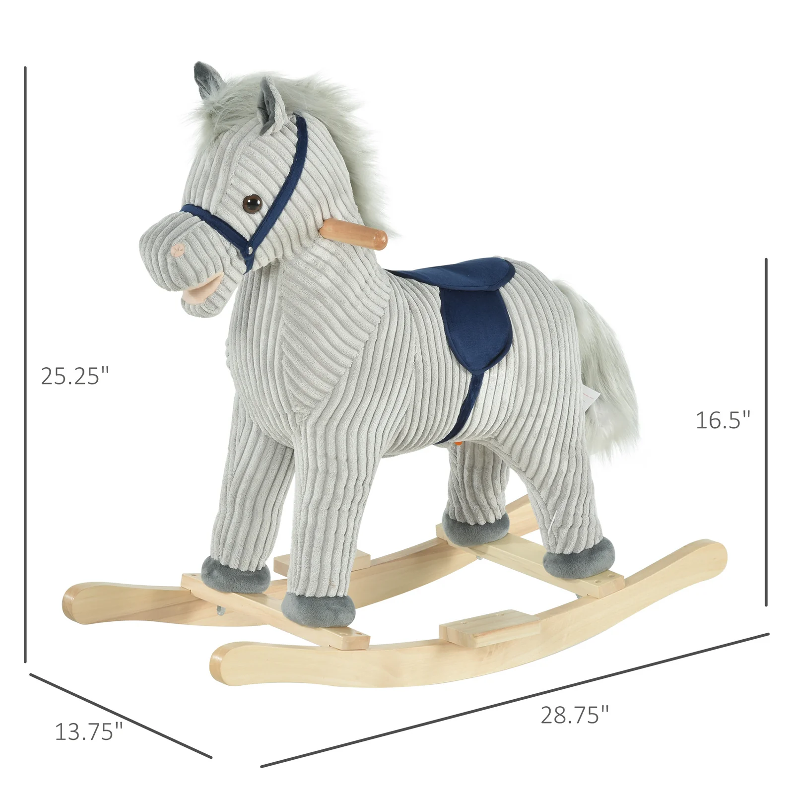Deluxe Wooden Rocking Horse for Toddlers Ages 3-5 - Image 7