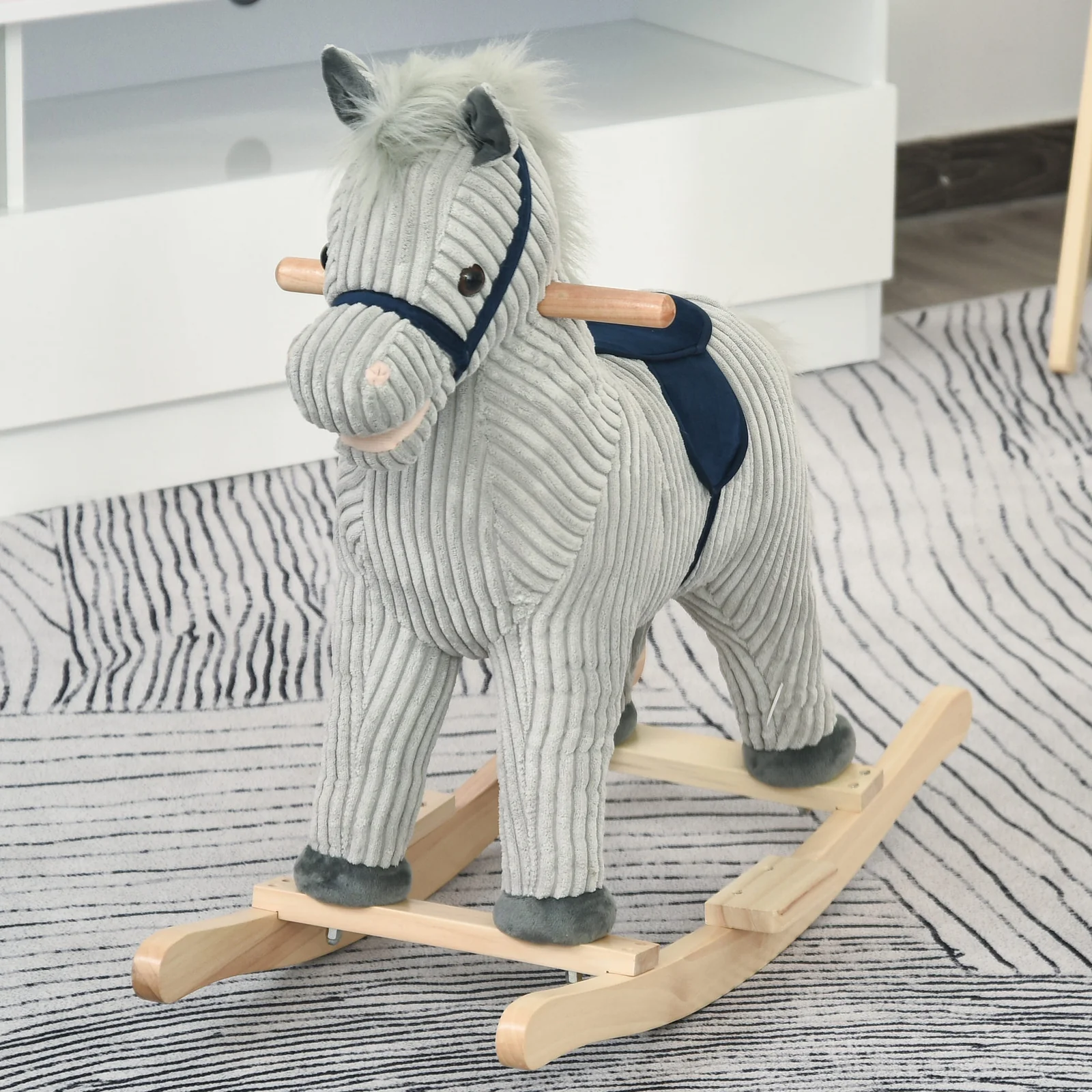 Deluxe Wooden Rocking Horse for Toddlers Ages 3-5 - Image 8