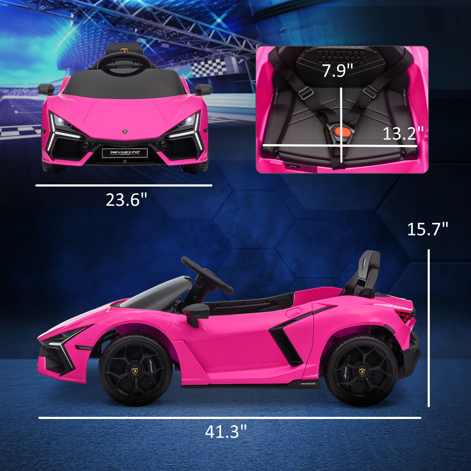 Licensed Lamborghini Revuelto Kids Ride-On Car with Suspension - Image 14