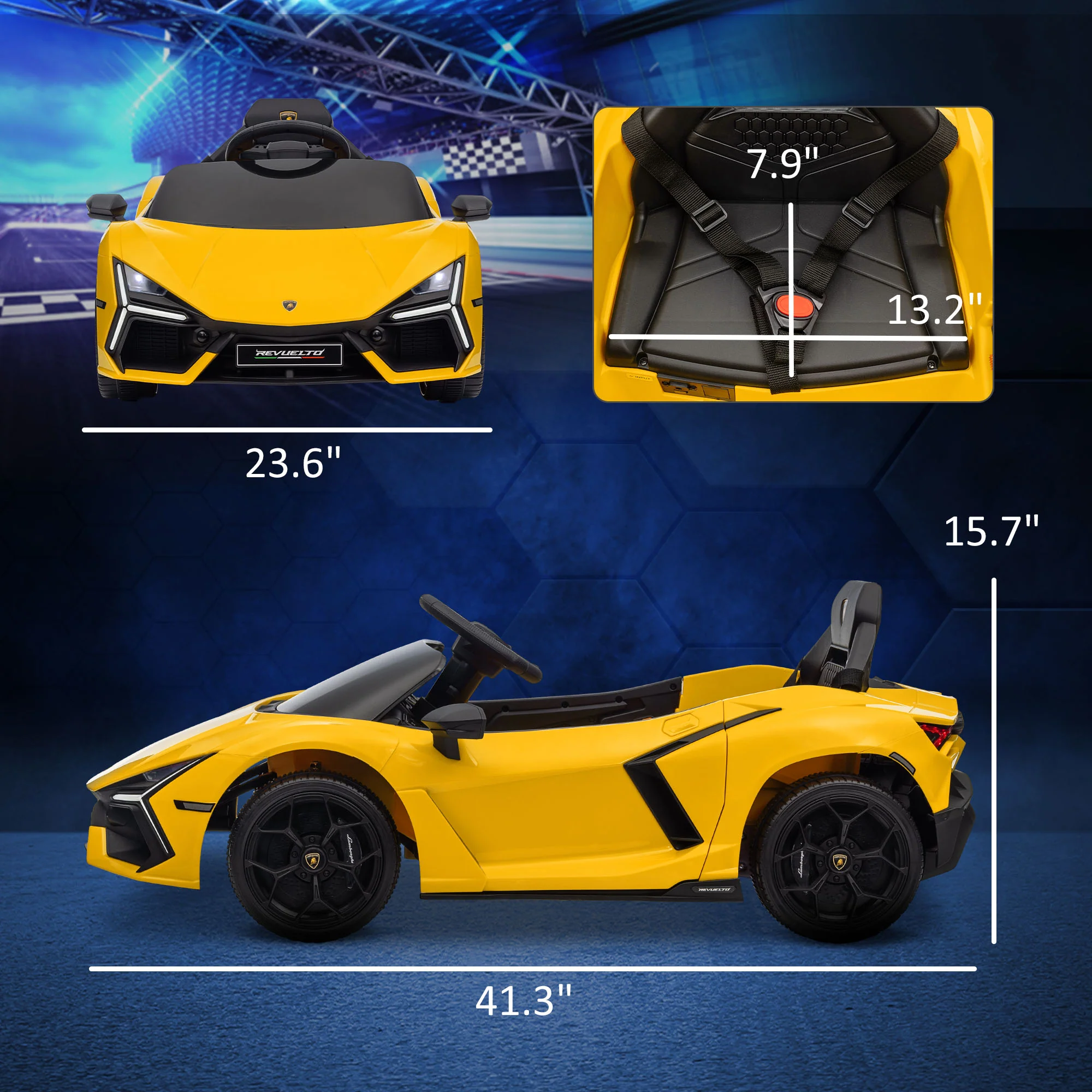Licensed Lamborghini Revuelto Kids Ride-On Car with Suspension - Image 2