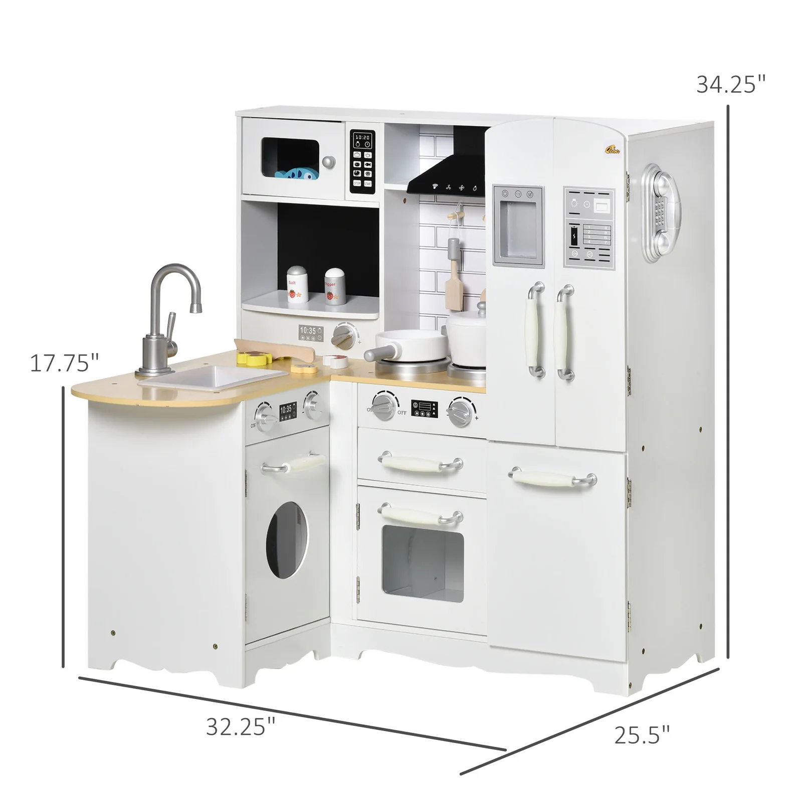 Large Play Kitchen with Complete Set of Modern Pretend Appliances - Image 7