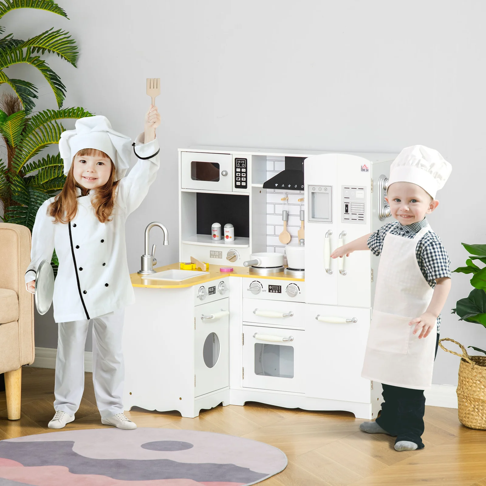 Large Play Kitchen with Complete Set of Modern Pretend Appliances - Image 9