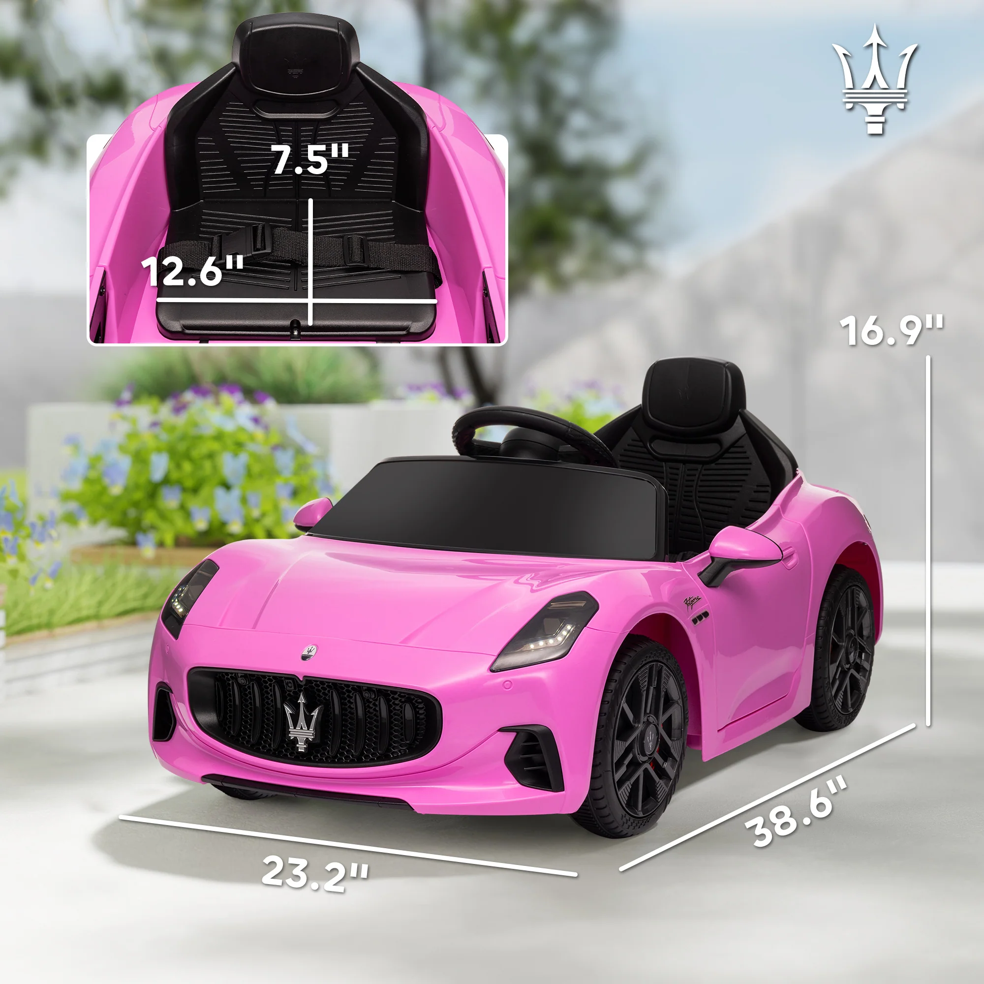 Licensed 12V Kids Electric Maserati Gran Turismo Ride-On Car - Image 2