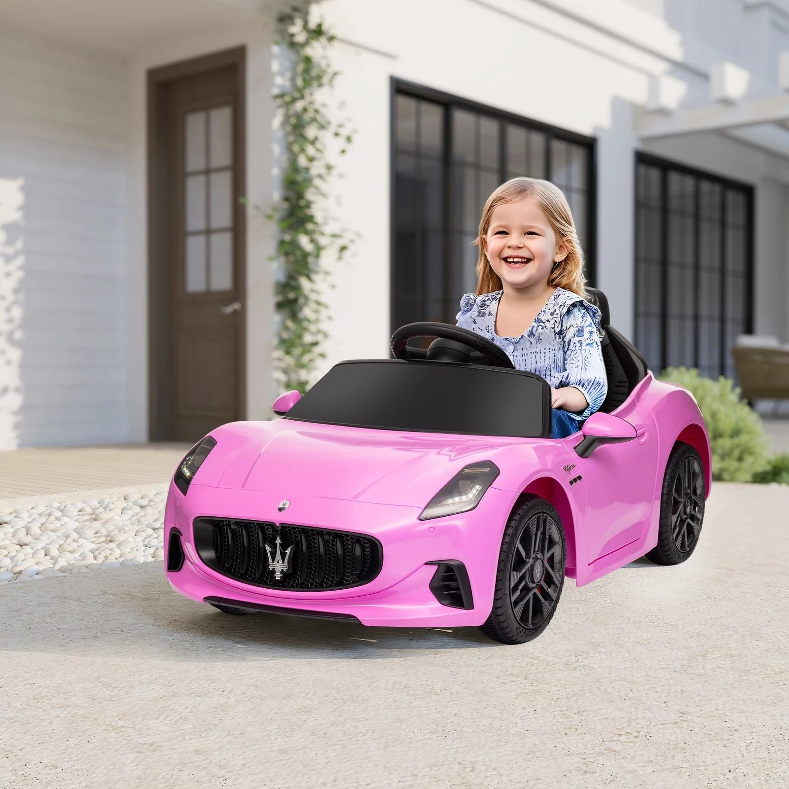 Licensed 12V Kids Electric Maserati Gran Turismo Car with Remote Control Pink - Image 2