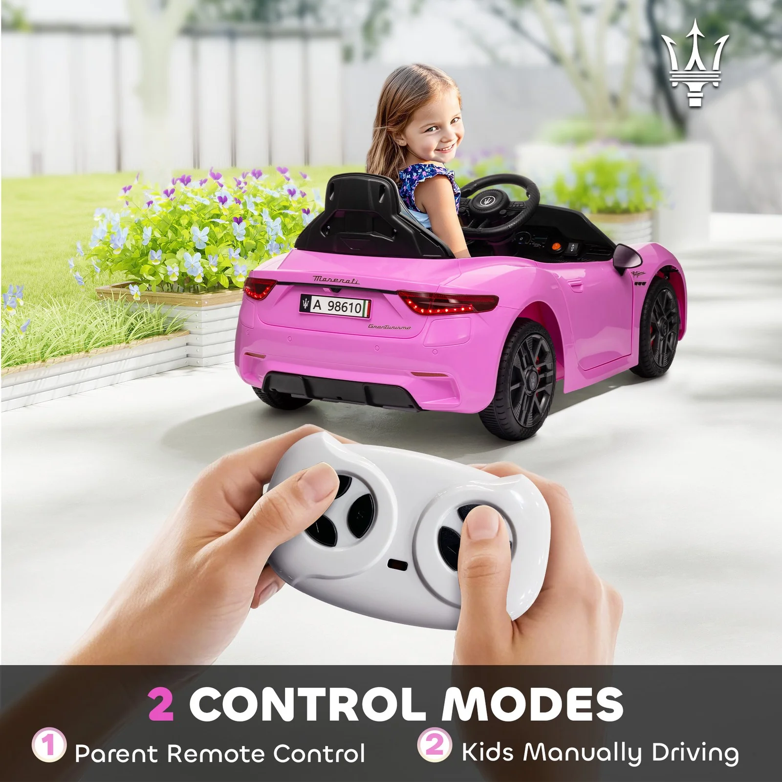 Licensed 12V Kids Electric Maserati Gran Turismo Car with Remote Control Pink - Image 6