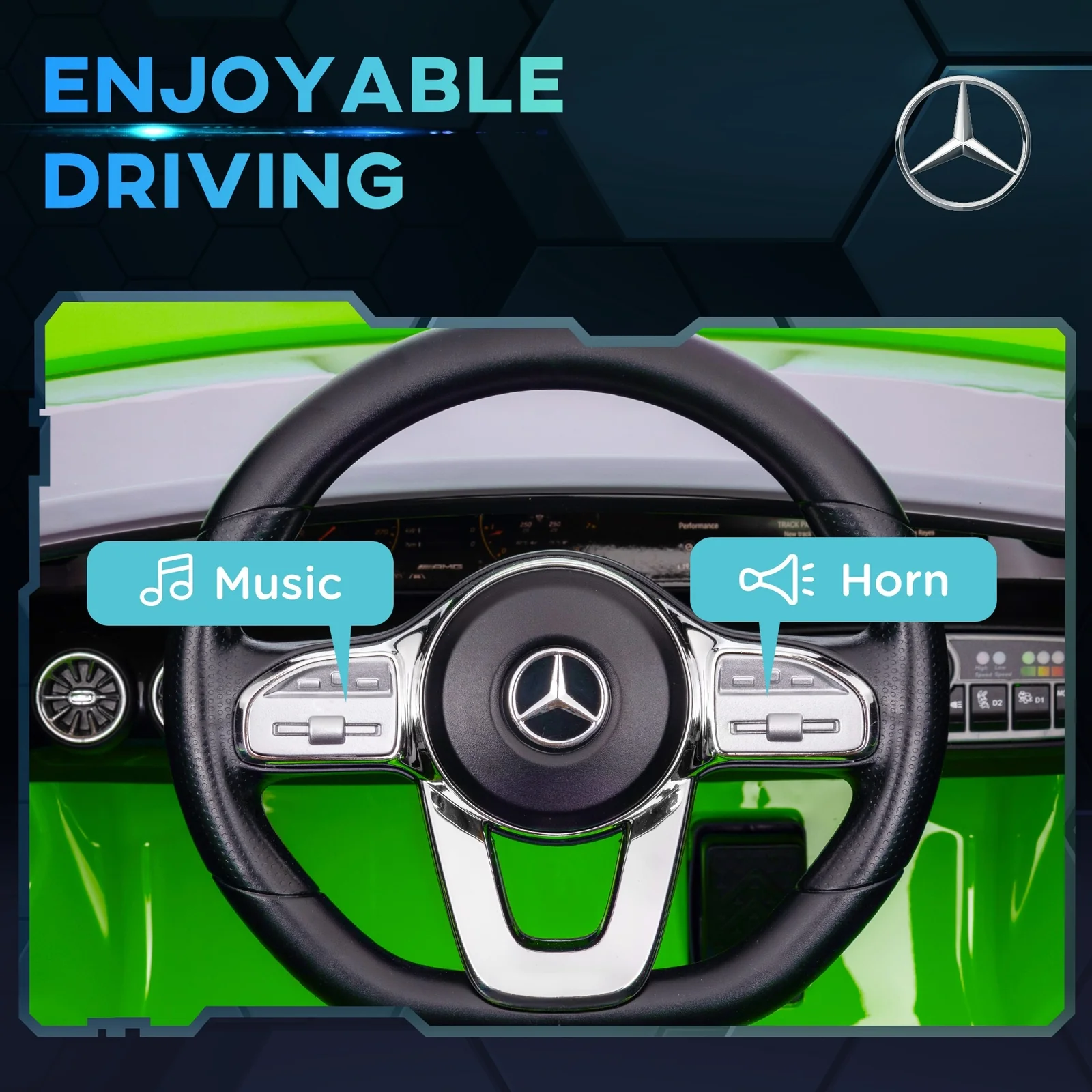 Licensed 12V Kids Electric Mercedes-Benz AMG CLA 45 Battery-Powered Ride-On Car - Image 3