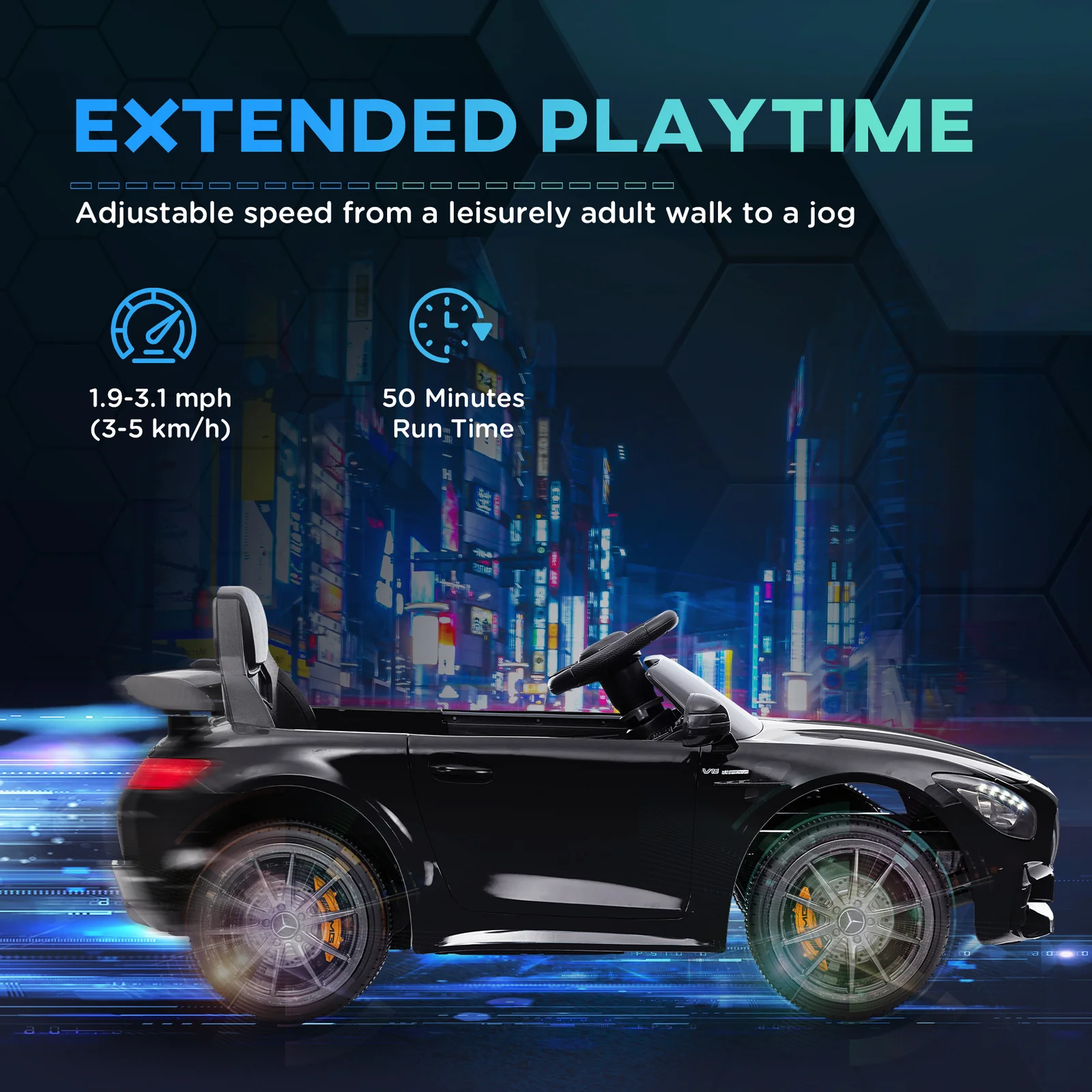 Licensed 12V Mercedes AMG GTR Battery-Powered Kids Ride-On Car - Image 2