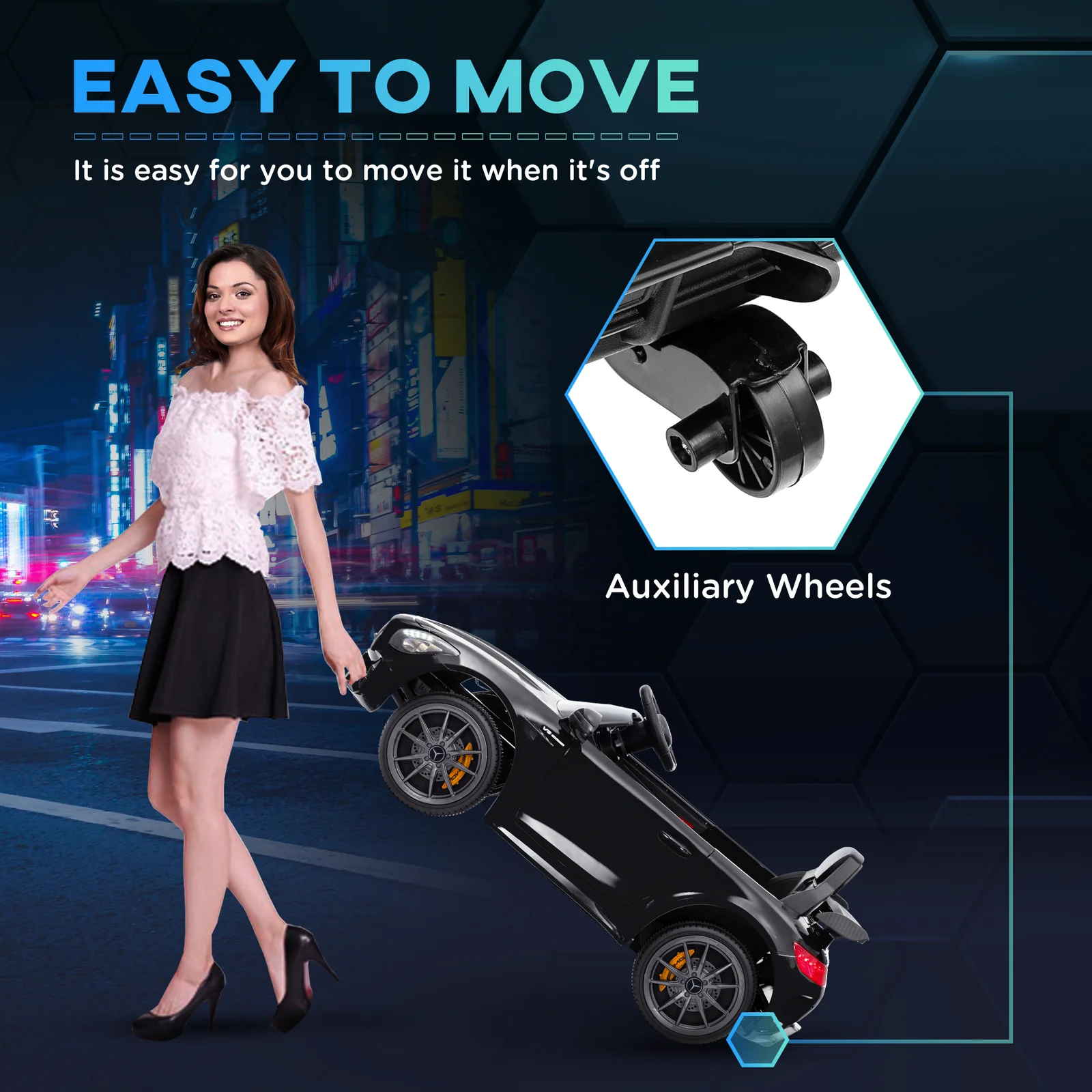 Licensed 12V Mercedes AMG GTR Battery-Powered Kids Ride-On Car - Image 4