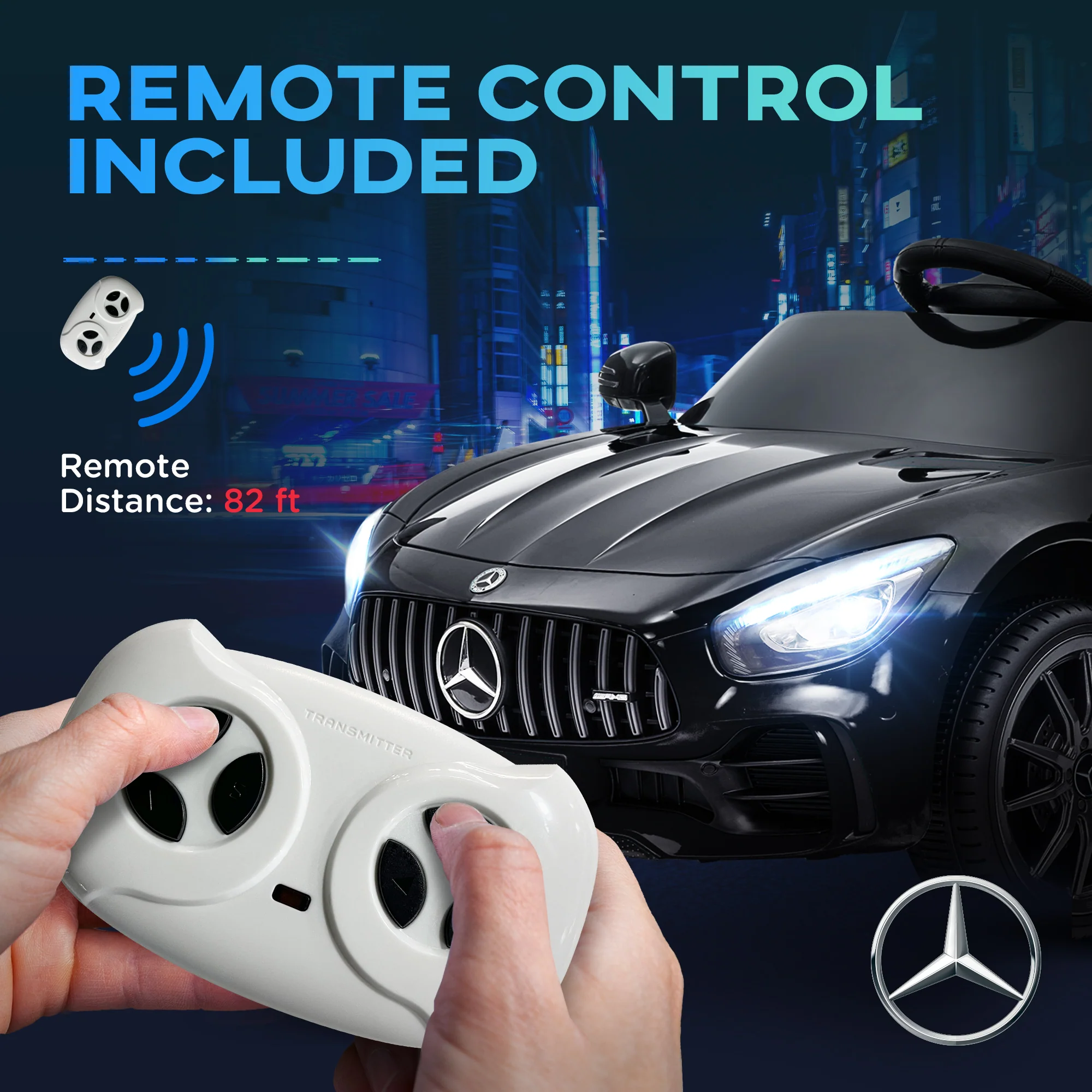 Licensed 12V Mercedes-Benz AMG GTR Kids Ride-On Car with Remote Control - Image 20