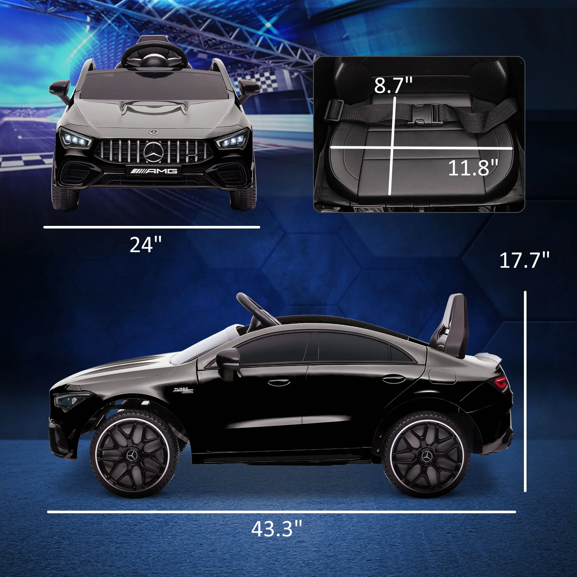 Licensed Mercedes AMG 12V Electric Ride-On Car for Kids with Remote Control - Image 14