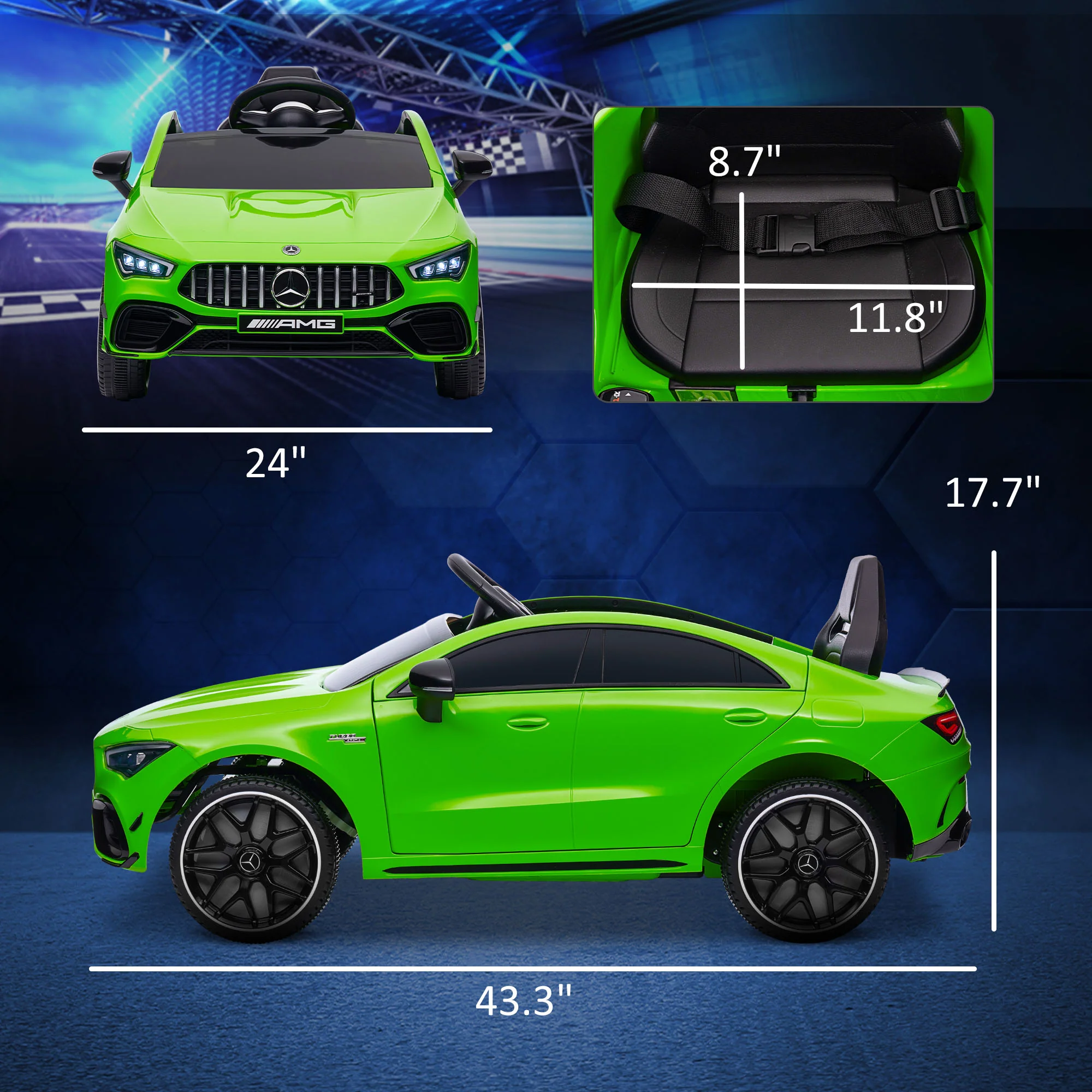 Licensed Mercedes AMG 12V Electric Ride-On Car for Kids with Remote Control - Image 2