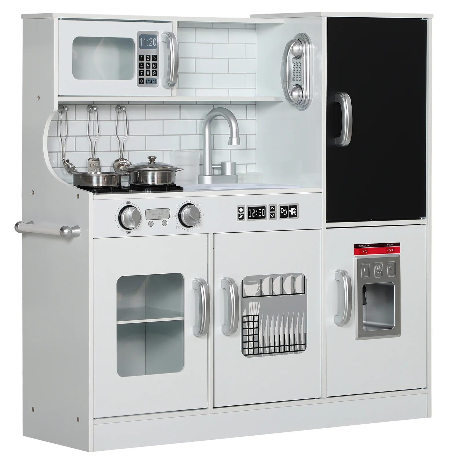 Kids Pretend Play Kitchen Set with Toy Phone - Image 9