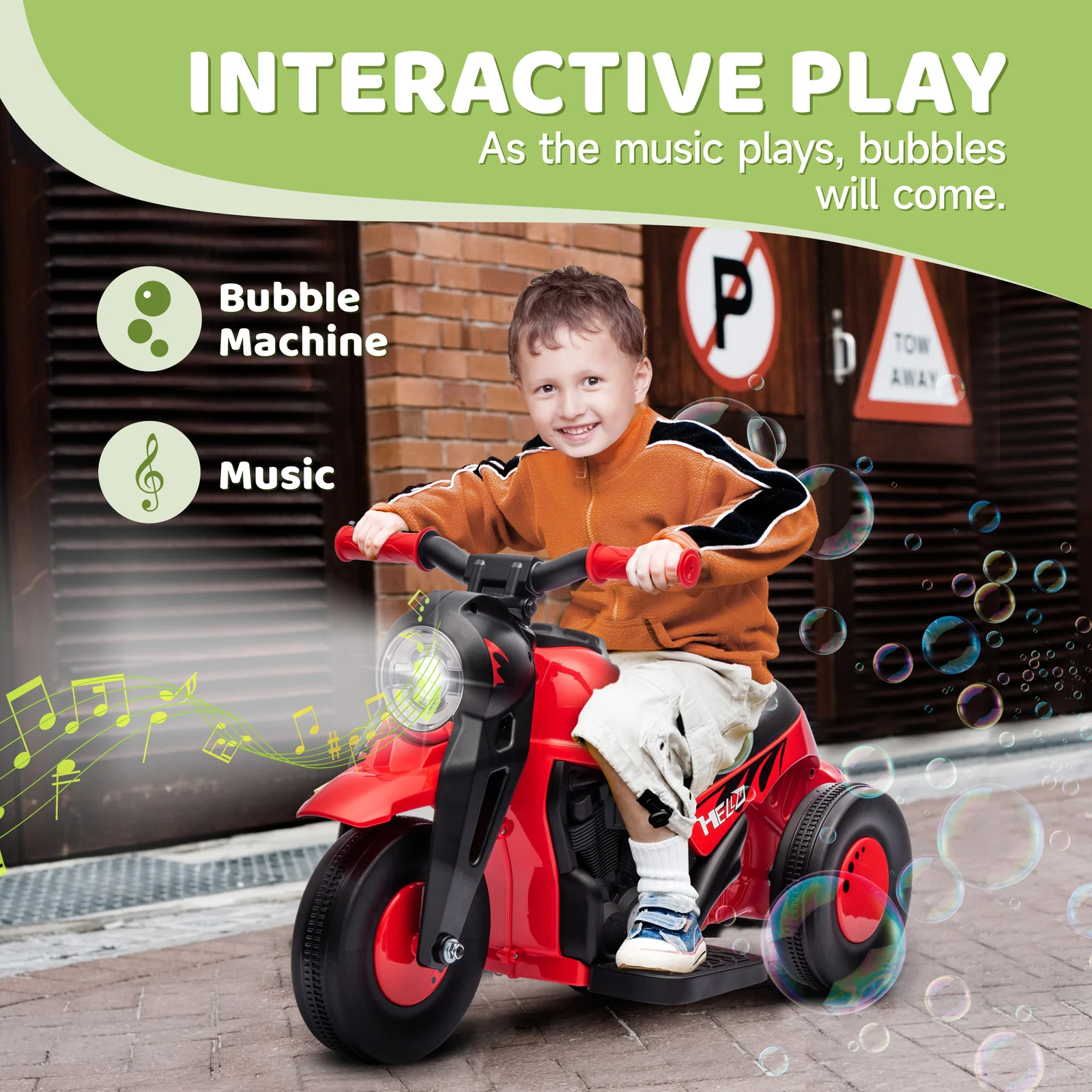 6V Electric Ride-On Bubble Car for Kids, 3-Wheeled Motorcycle, 2 MPH Speed - Image 5
