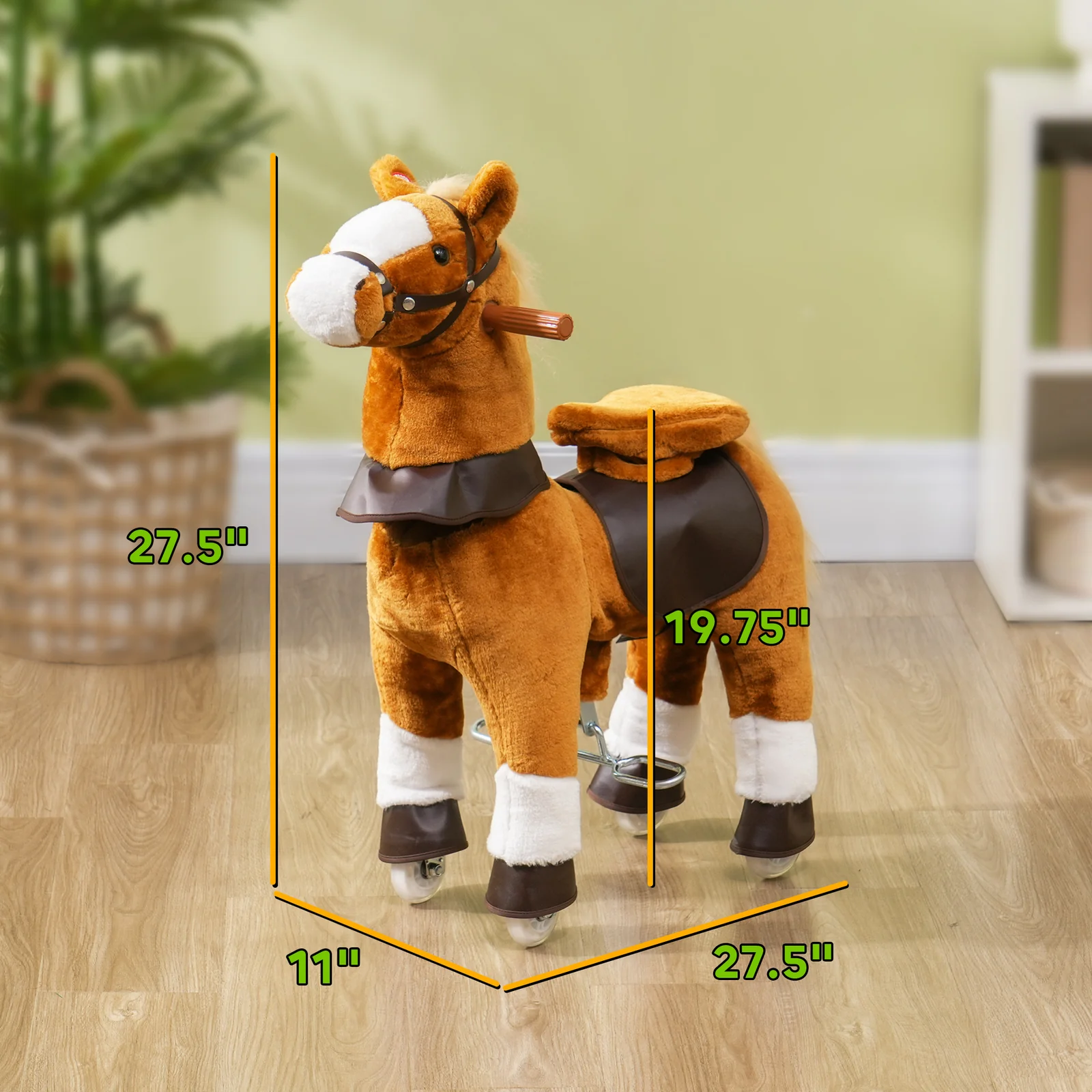 Deluxe Kids Ride-On Walking Horse Toy with Wheels - Image 6