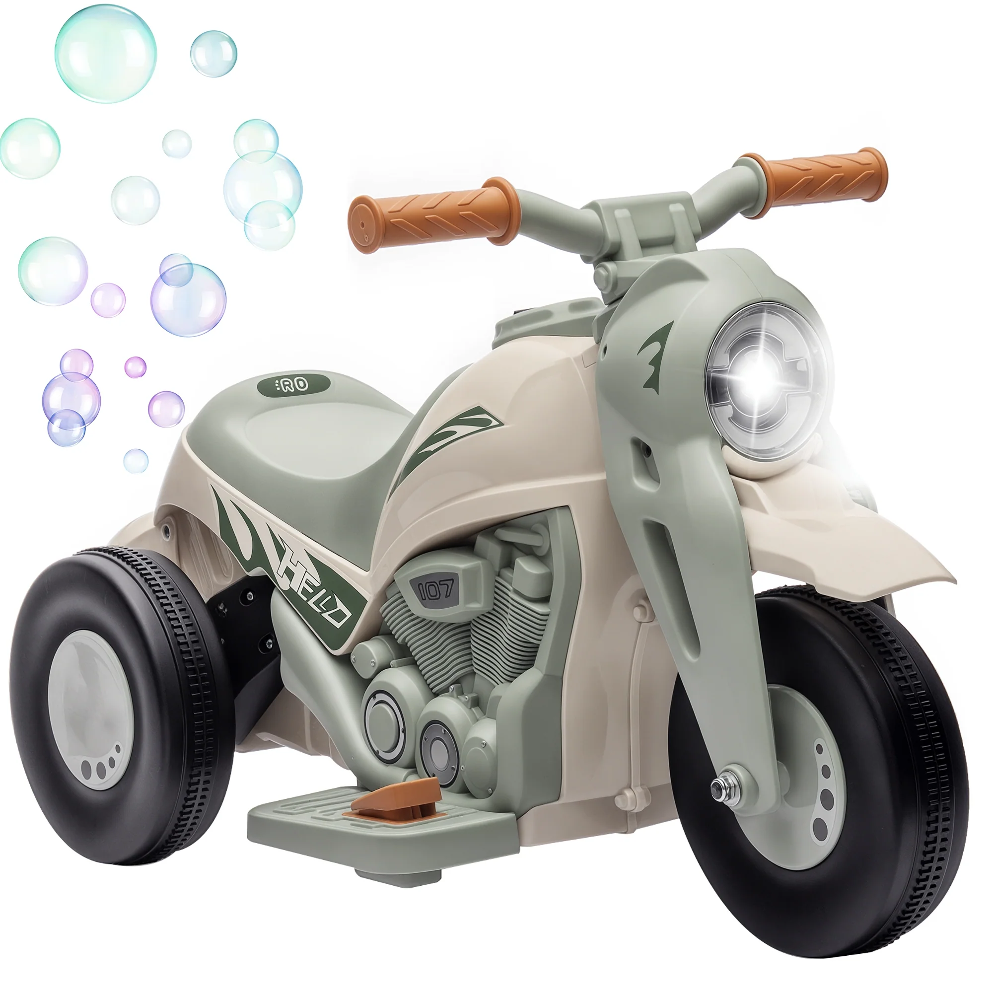 6V Ride-On Motorcycle and Bubble Car with Music - Image 3