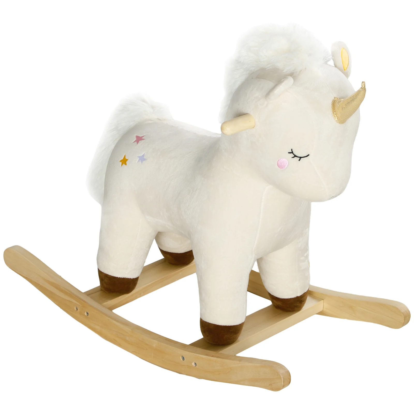 Deluxe Wooden Rocking Unicorn with Realistic Sound for Toddlers - Image 10
