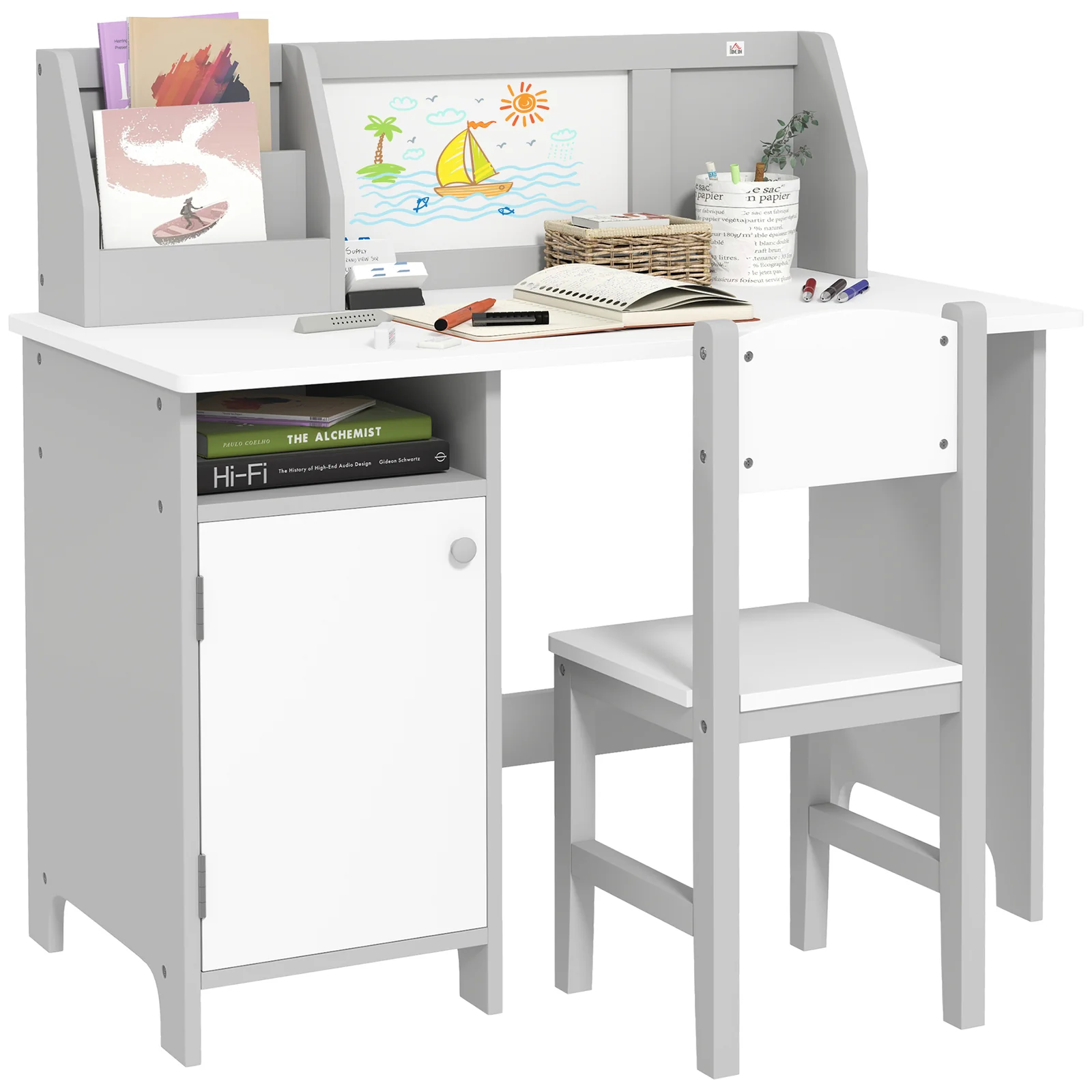 Toddler Desk and Chair Set Kids Writing and Study Table for Children