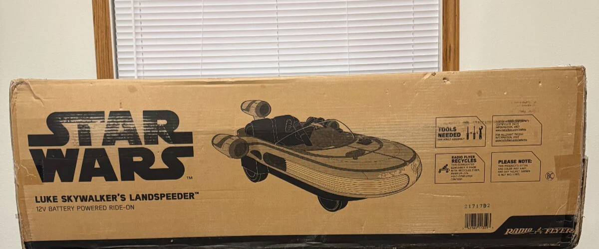 12V Luke Skywalker Landspeeder Ride-On Radio Flyer Star Wars Vehicle Sealed New - Image 10