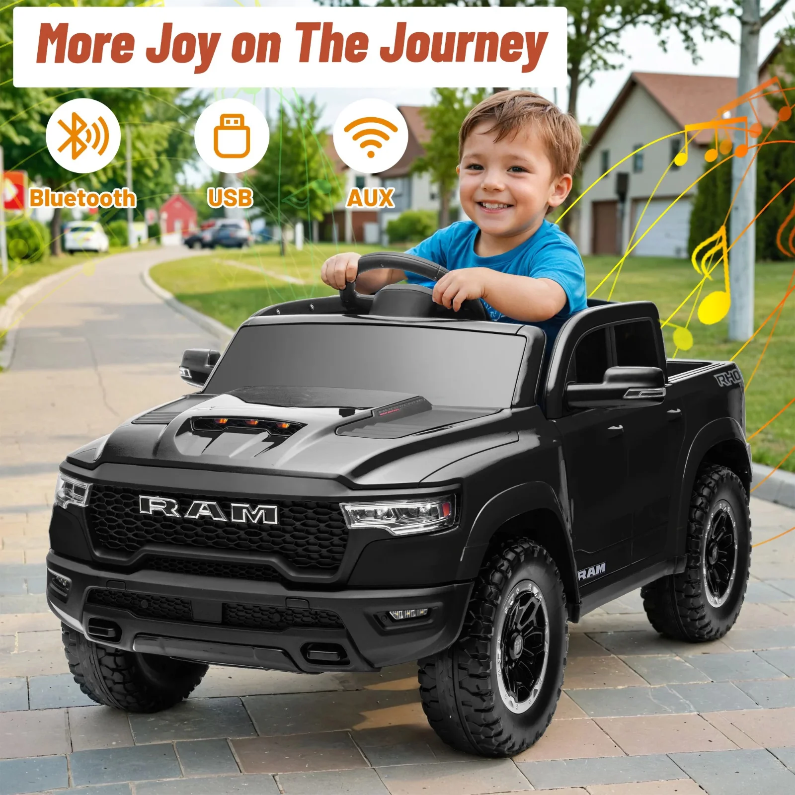 12V Battery-Powered Ride-On Toy Truck RAM 1500 RHO Model - Image 4