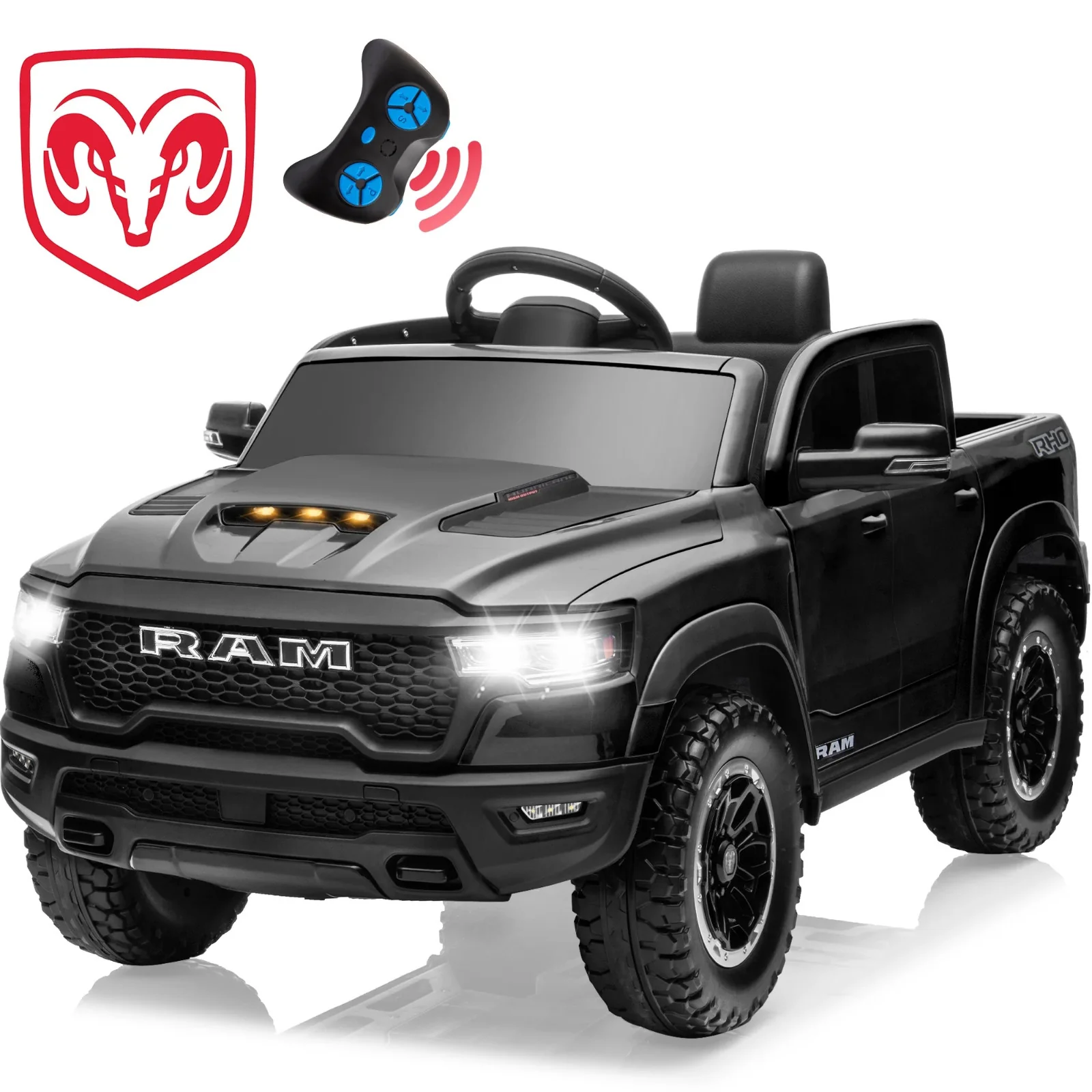 12V Battery-Powered Ride-On Toy Truck RAM 1500 RHO Model - Image 7