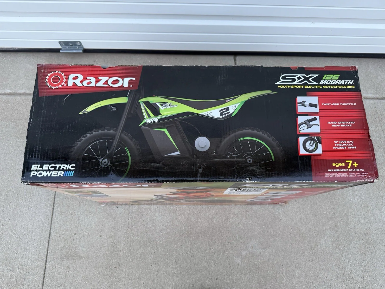 Razor SX125 12V 100W Electric Dirt Bike Green - Image 4