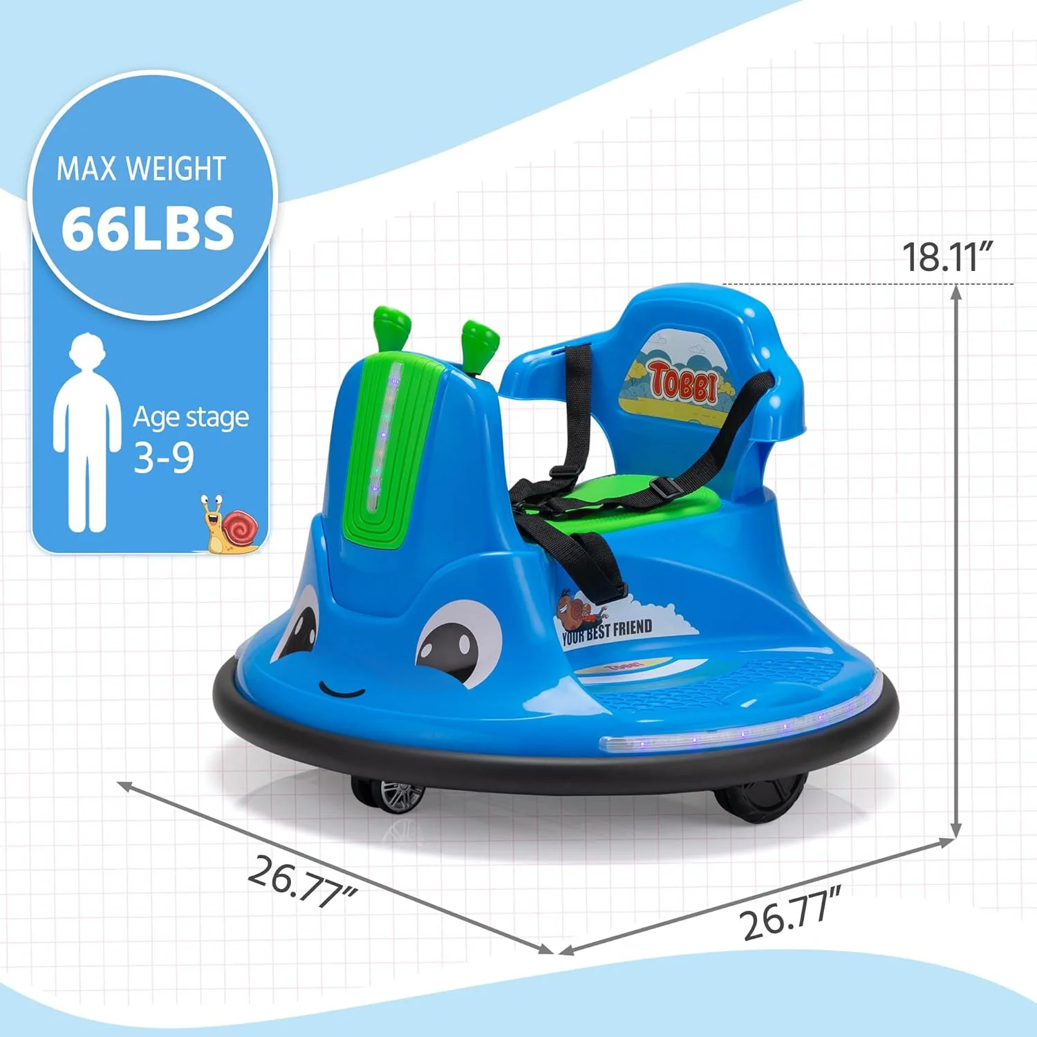 12V Electric Ride-On Snail-Shaped Toy Car for Toddlers with Bumper Protection - Image 22