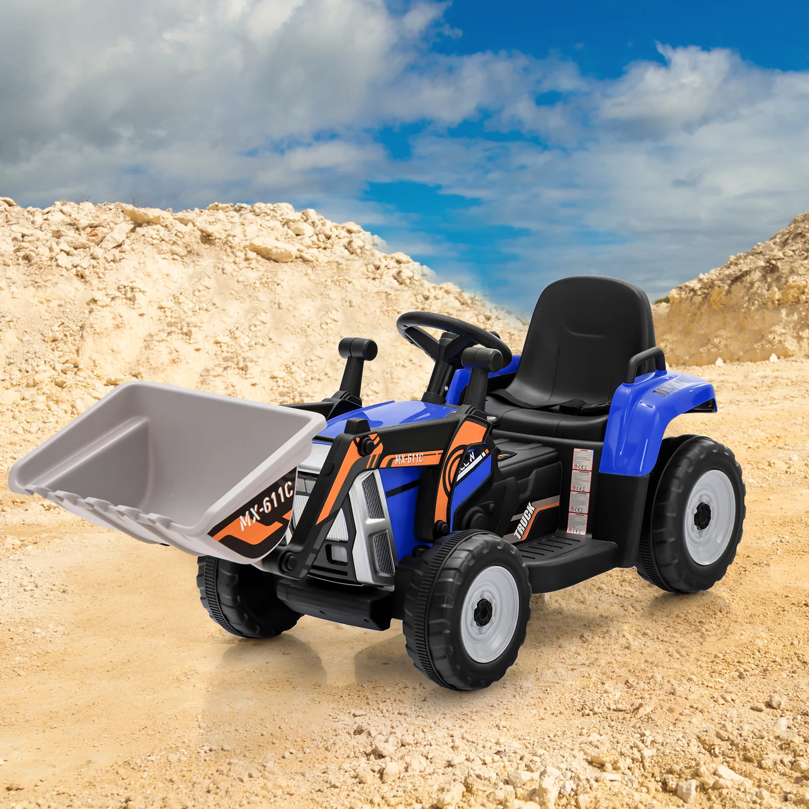 RC Electric Excavator Ride-On Toy Tractor for Kids with 2.4GHz Remote Control - 12V - Image 14