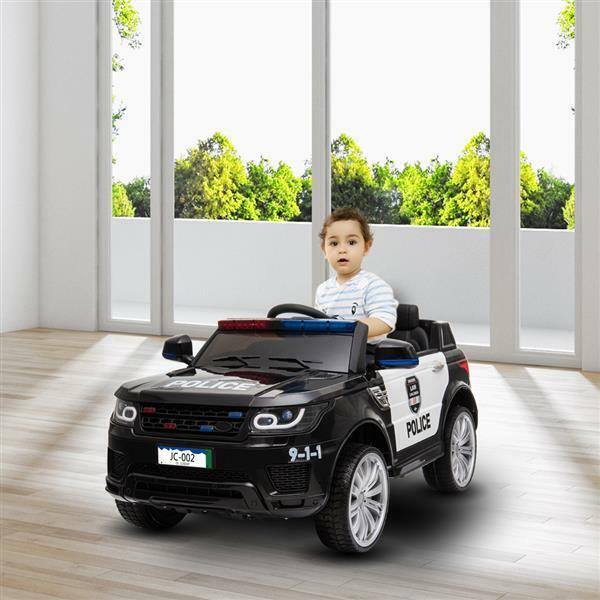 RC Kids SUV Police Car with LED Flashing Horn and Music - 12V Electric Ride On Toy - Image 7