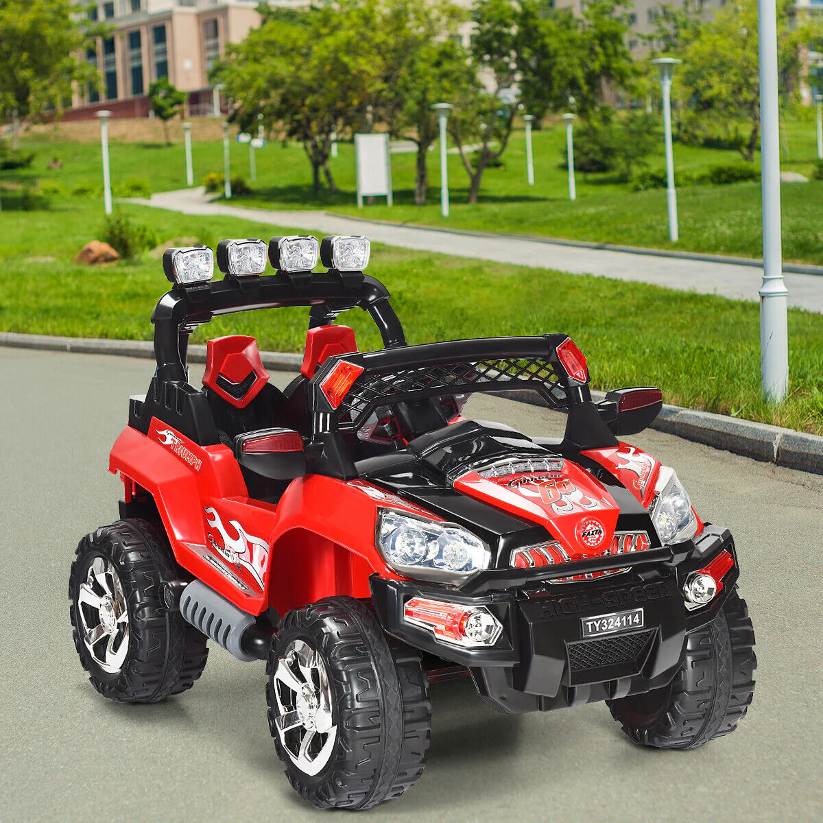 RC Ride-On Truck with LED Lights, MP3 Player, and Remote Control - Perfect Christmas Gift for Kids - Image 4