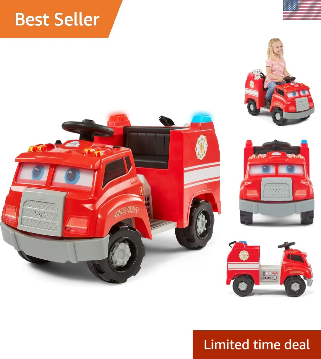 Interactive Ride-On Fire Truck Toy for Toddlers Ages 1.5 to 4 Years - Image 8