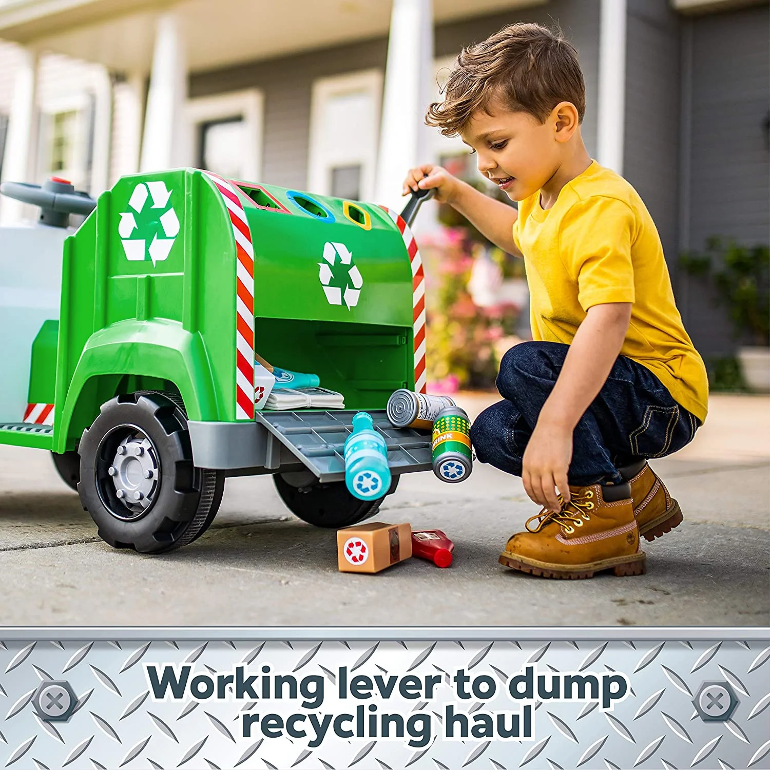 Interactive Toddler Recycling Ride-On Truck Toy for Kids Ages 1.5 to 4 Years - Image 6