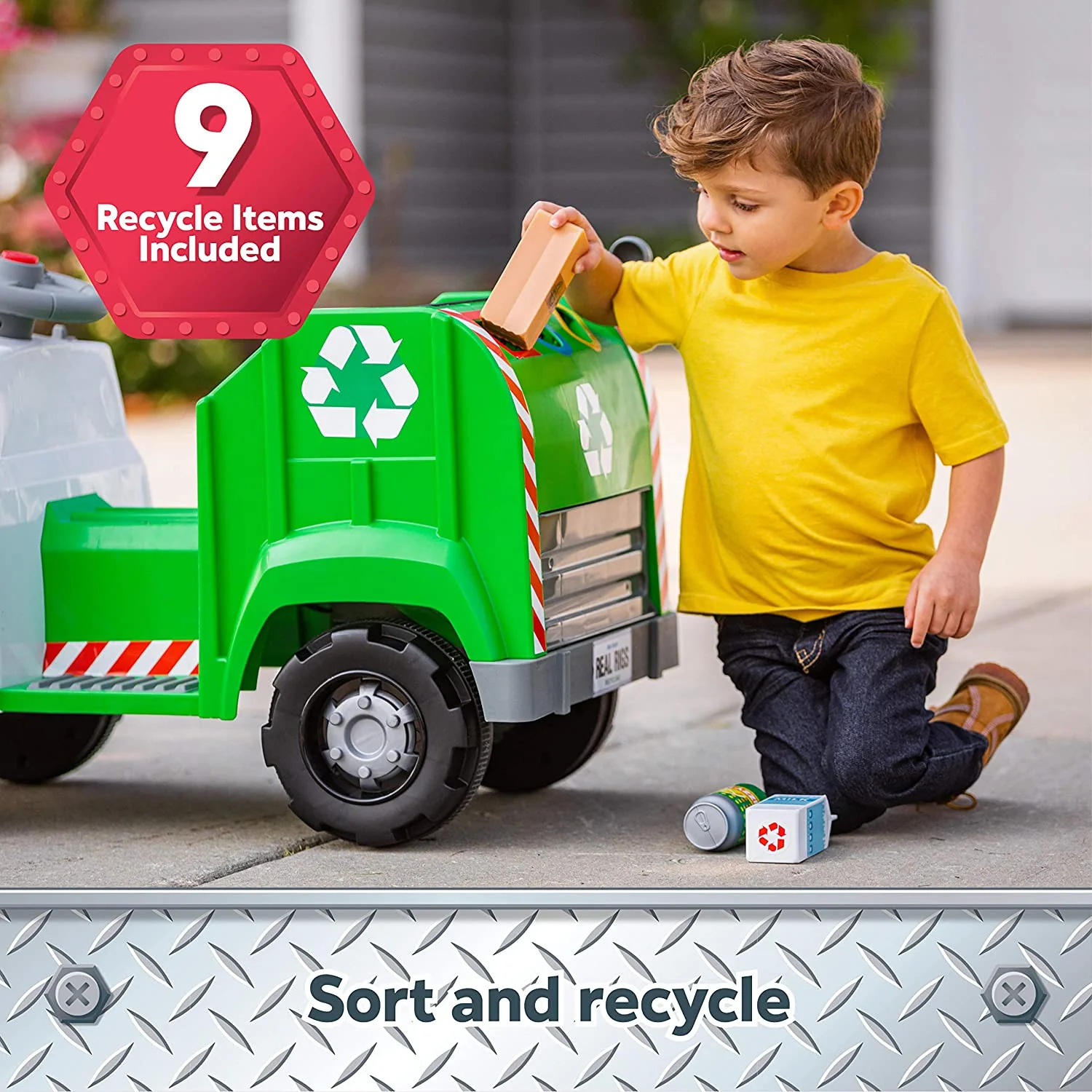 Interactive Ride-On Recycling Truck Toy for Toddlers Ages 1.5-4 Years - Image 5