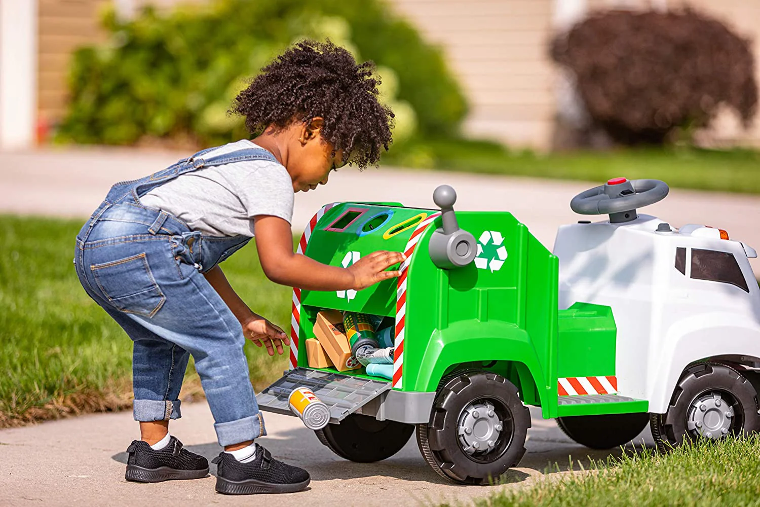 Interactive Toddler Ride-On Recycling Truck Toy for Kids Ages 1.5-4 Years - Image 9