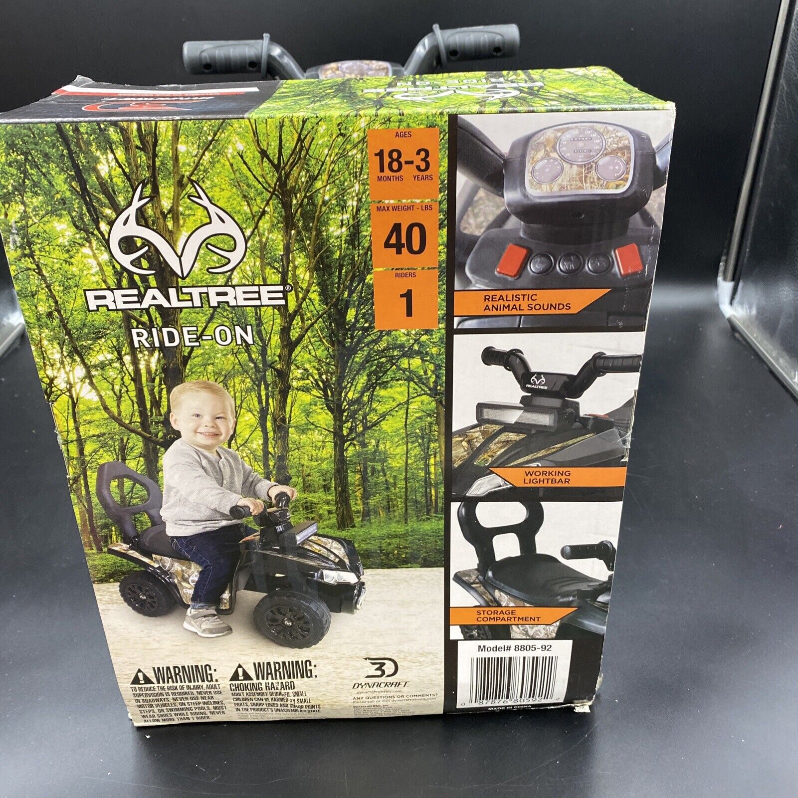 Realtree Boys Scooter Ride-On Toy with Light Bar and Animal Sounds - Image 4