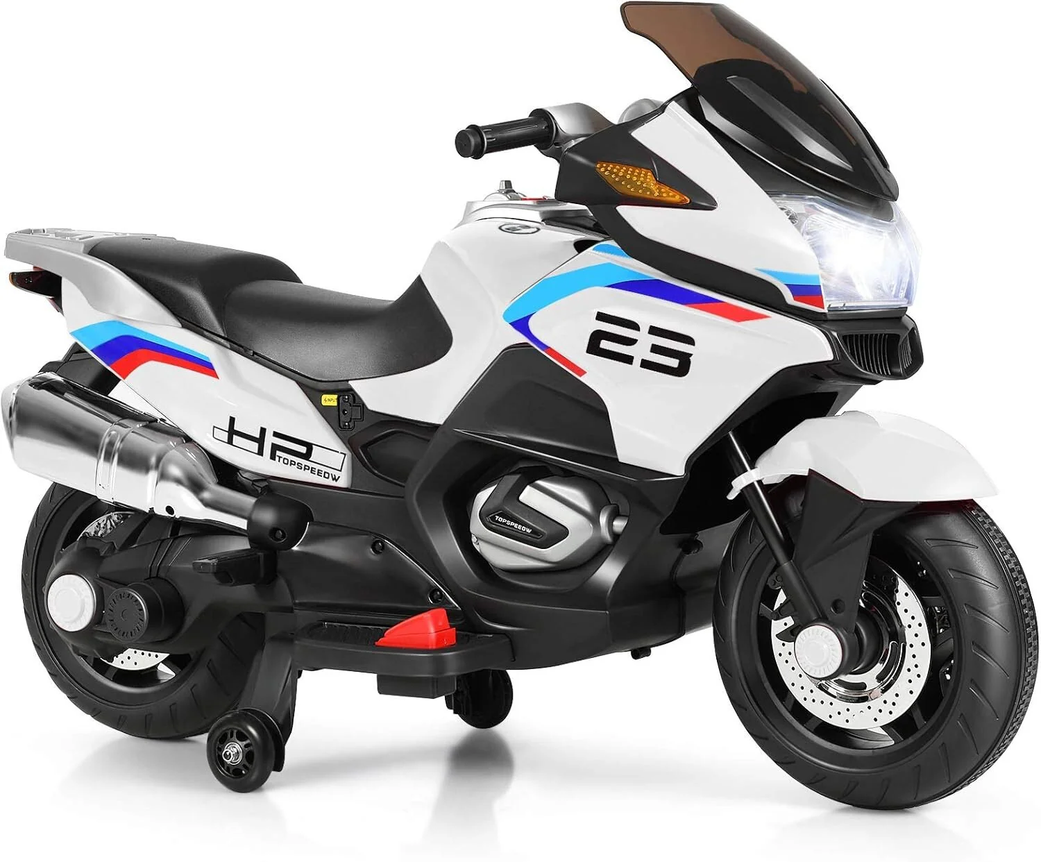 Rechargeable Kids Ride-On Motorcycle with AUX Input, Music, and Stability Wheels - Image 3