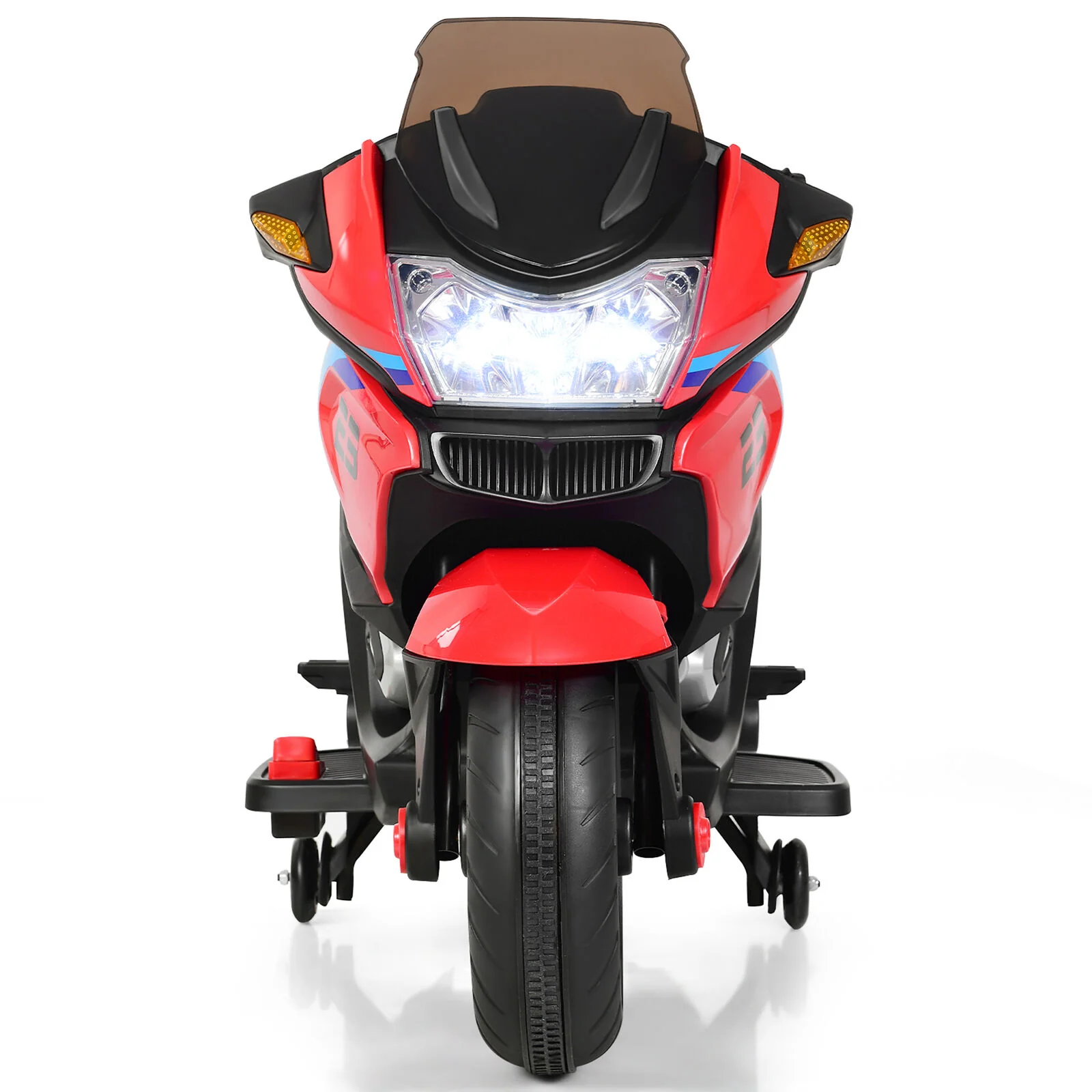 Red 12V Electric Kids Ride On Motorcycle with Training Wheels - Image 5