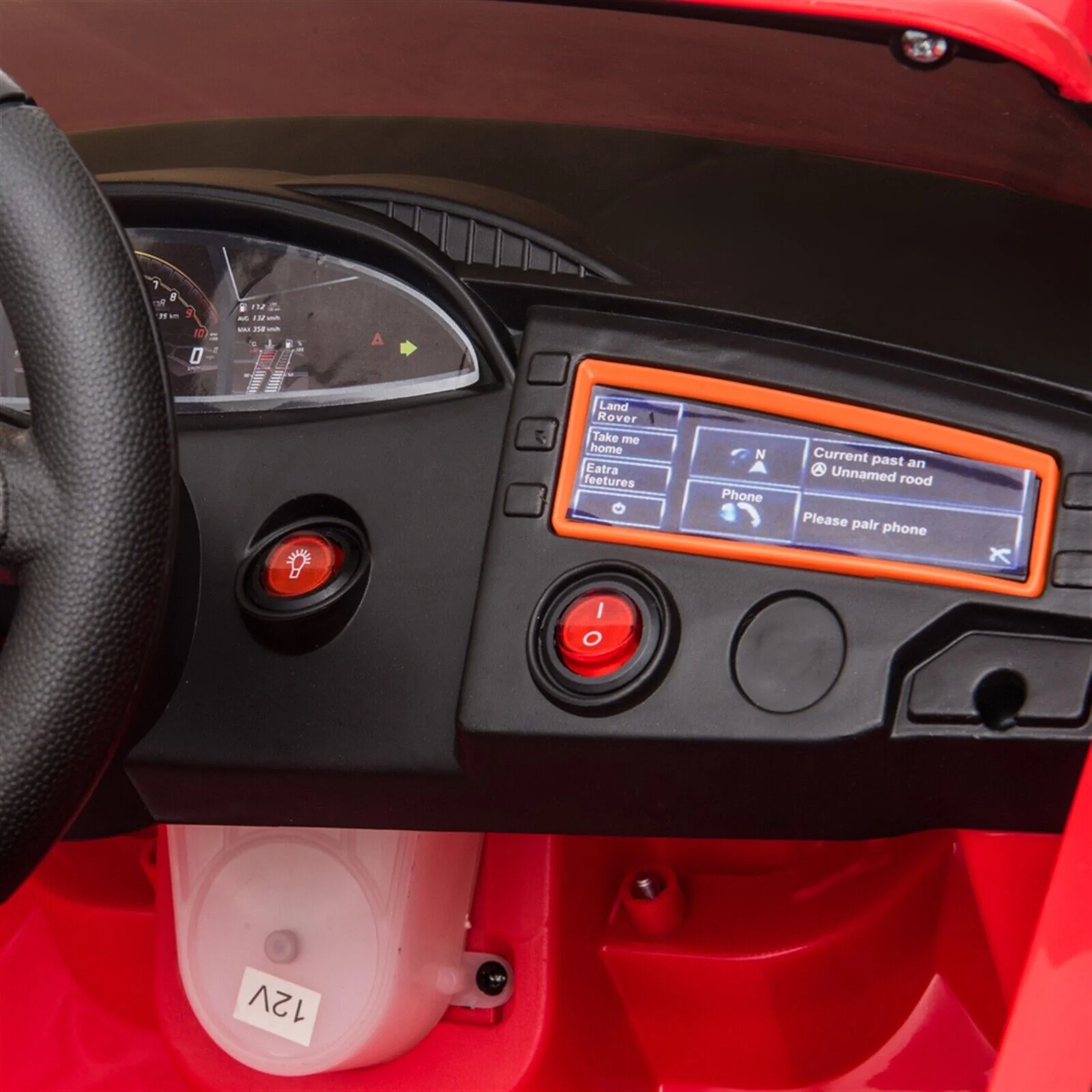 Red 12V Electric Ride On Car for Kids with Remote Control and LED Lights - 3 Speed Options - Image 5