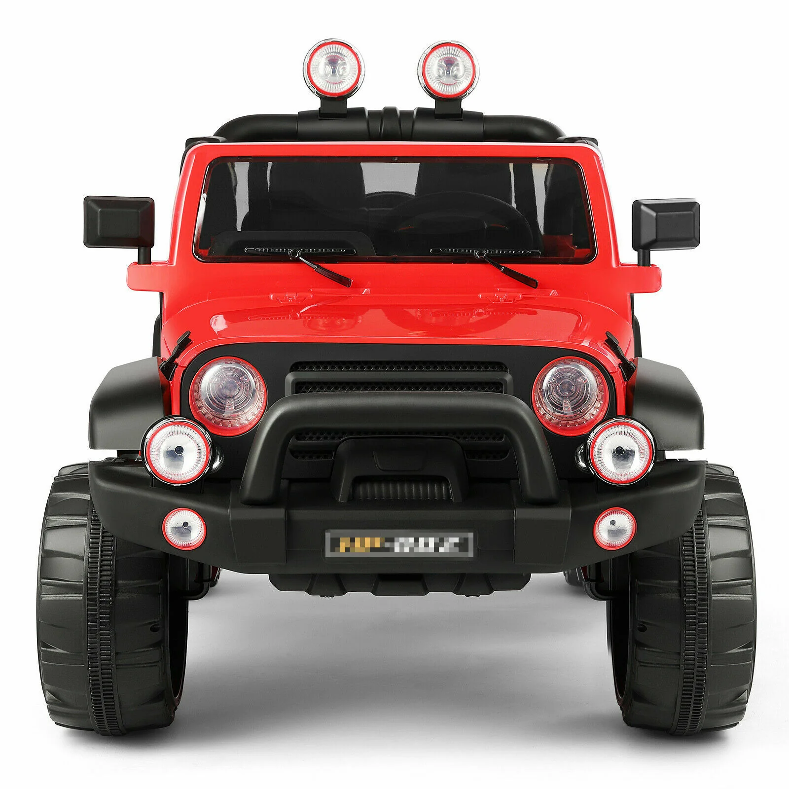 Red 12V Electric Ride-On Car with RC, LED Lights, USB, MP3, and Cover for Kids - Image 2