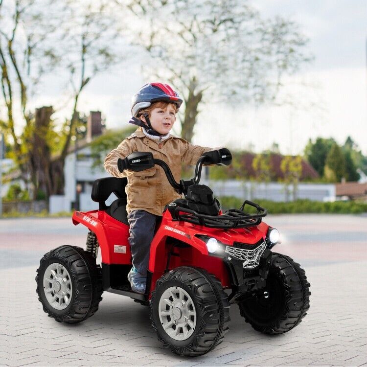 Red 12V Kids ATV Ride-On Car with MP3 Player and Headlights - Perfect Gift for Children - Image 3