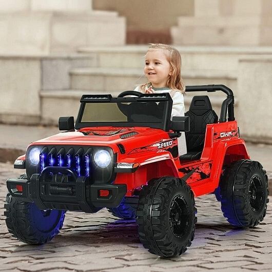 Red 12V Kids Ride-on Jeep Car with Remote Control - Image 12