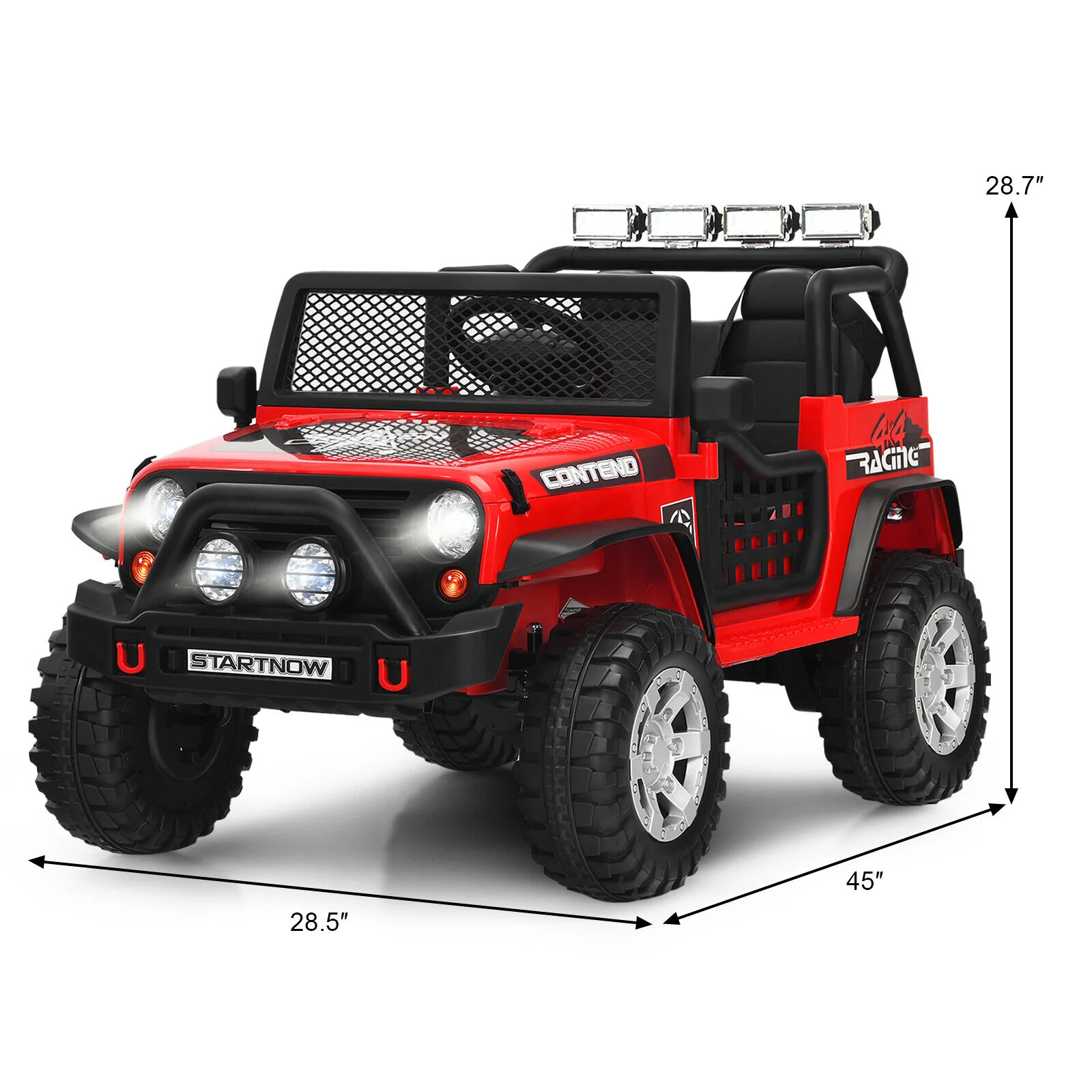 Red 12V Kids Ride On Truck with Remote Control & Lights - Electric Car for Endless Fun! - Image 2