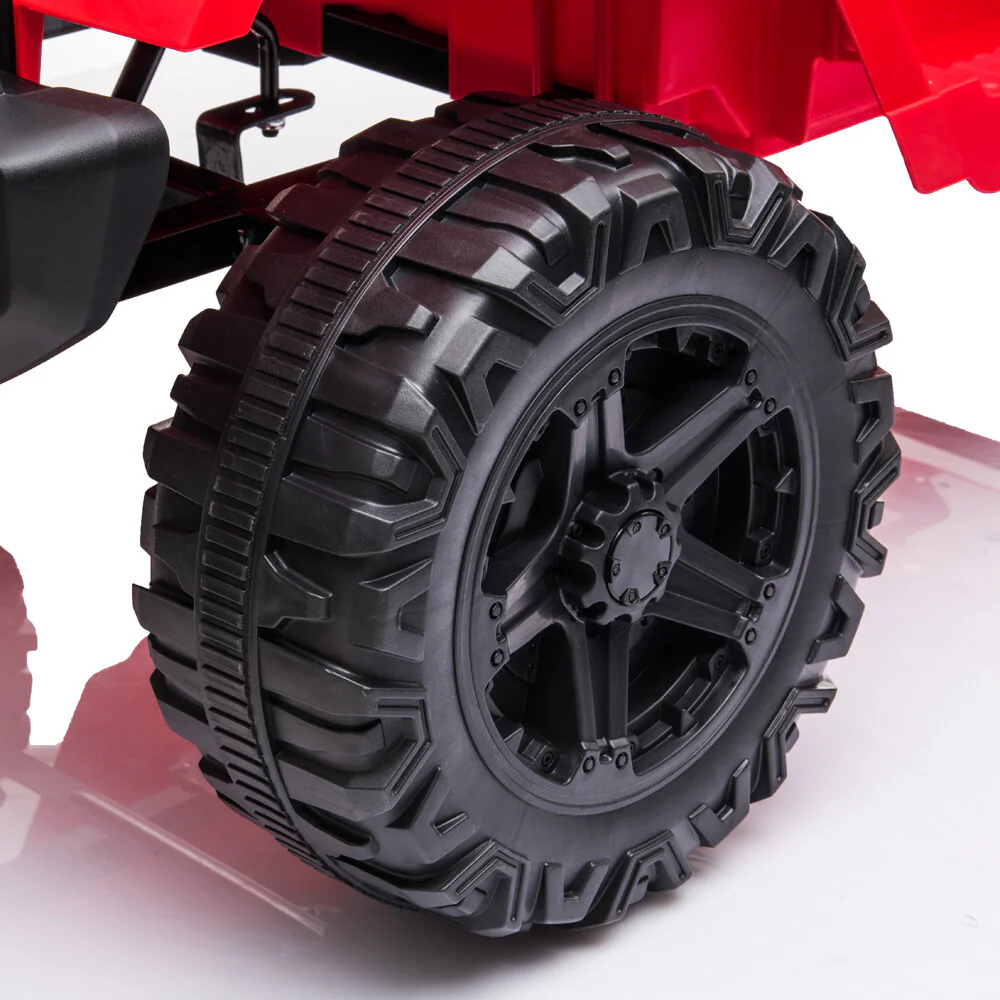 12V Red Battery-Powered Ride-On Electric Toy Truck with Remote Control for Kids - Image 12