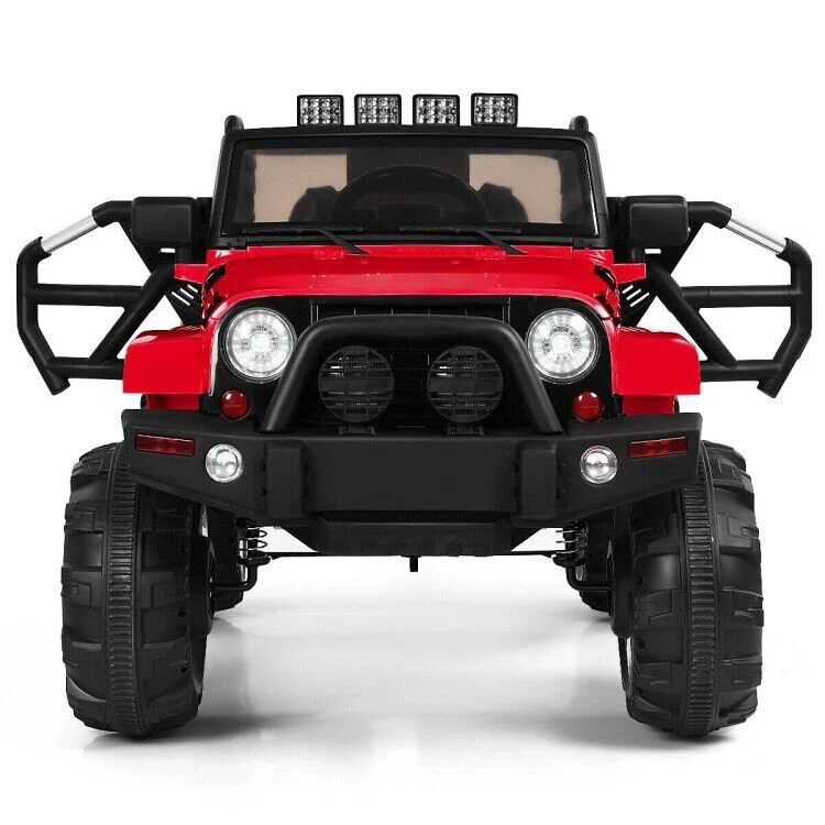 Red 12V Ride On Truck with Remote Control, MP3 Music, and LED Lights for Kids - Image 3