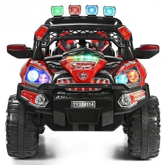 Red 12V SUV Ride-On Car for Kids with Remote Control and LED Lights - Image 4